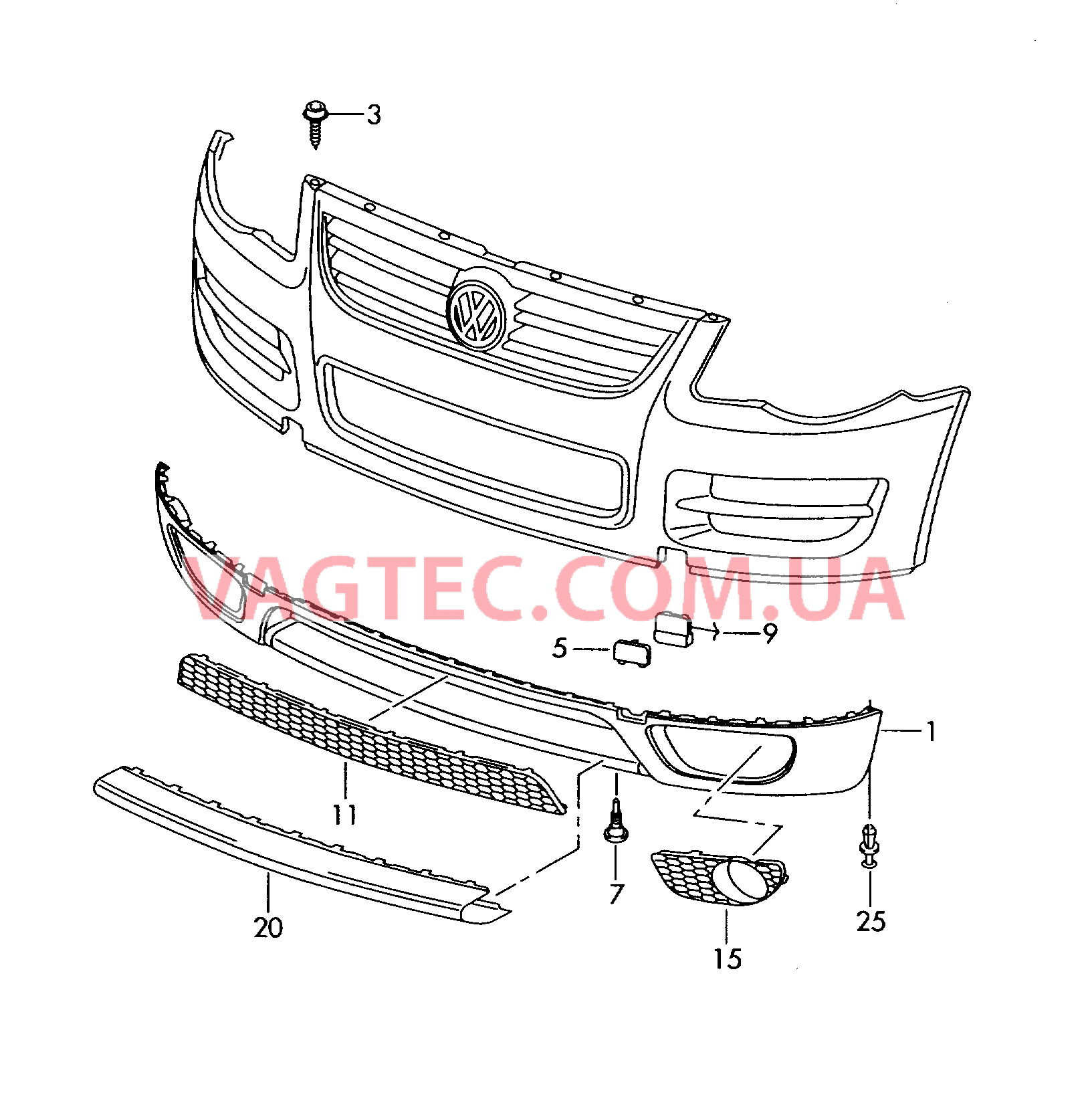 Передний спойлер для а/м с индивидуальной комплектацией  для VOLKSWAGEN Touareg 2007-1