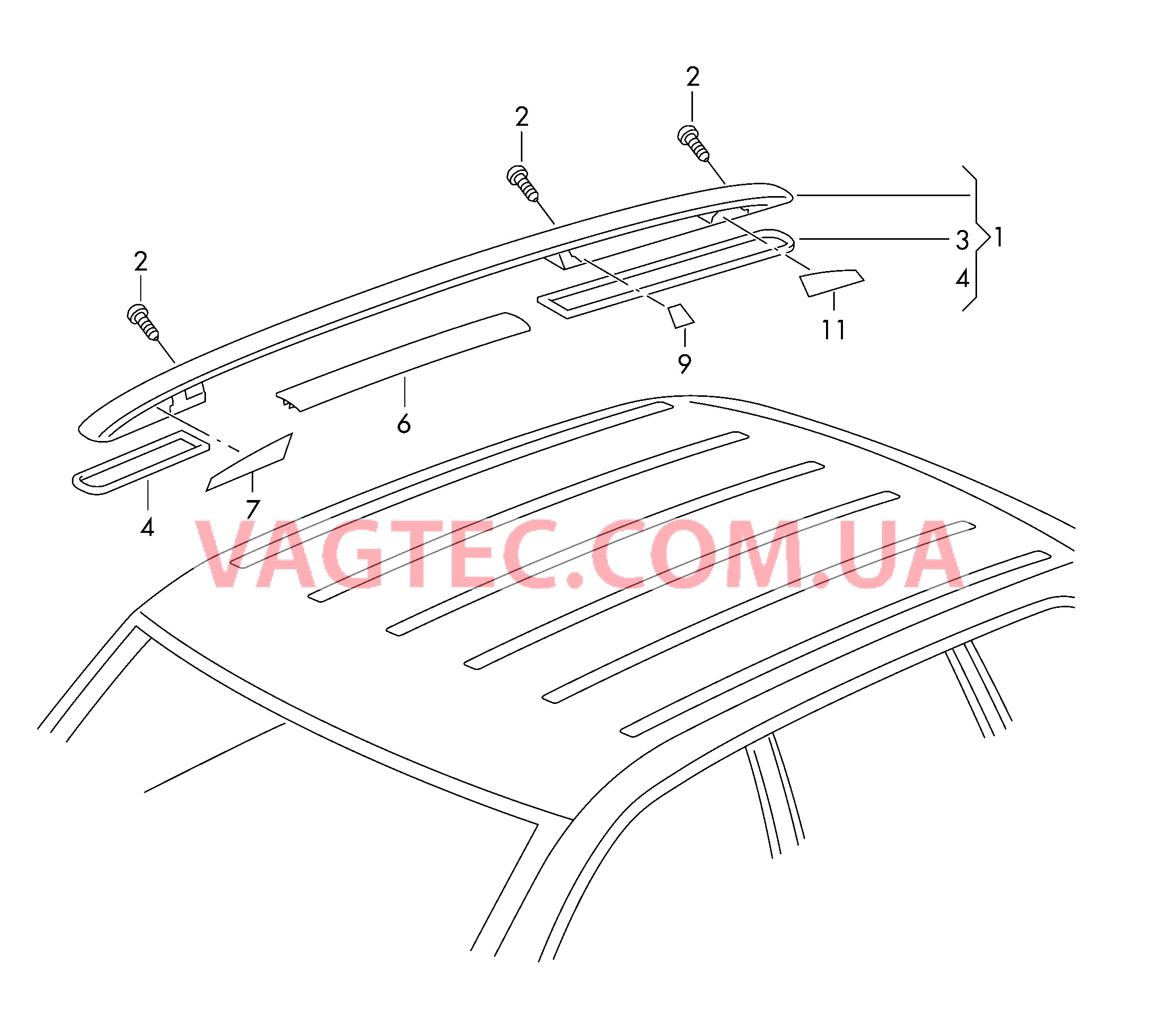 Релинг на крыше  для VOLKSWAGEN Touareg 2006