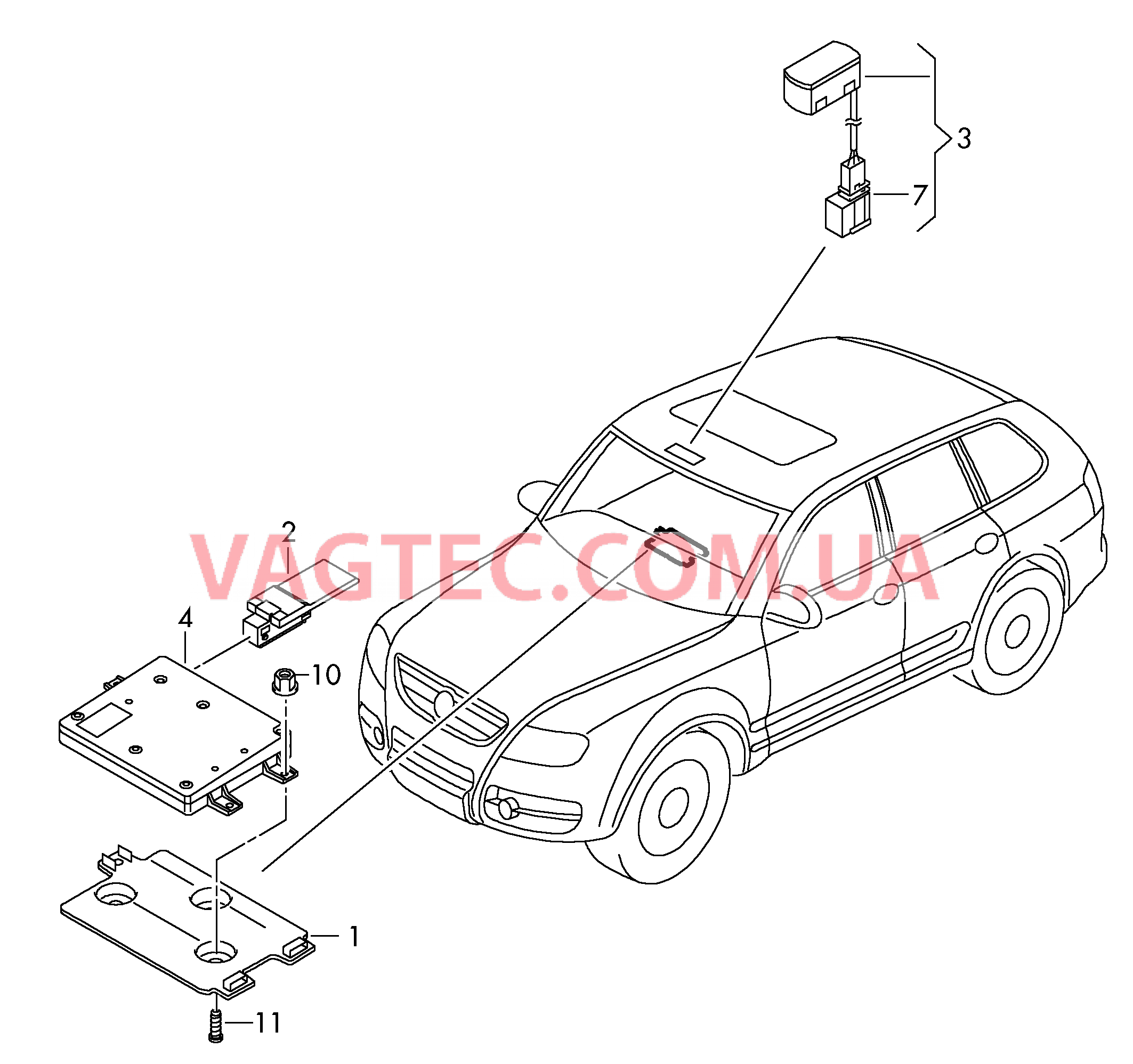 Электрические детали комплекта для подключения телефона  для VOLKSWAGEN Touareg 2008