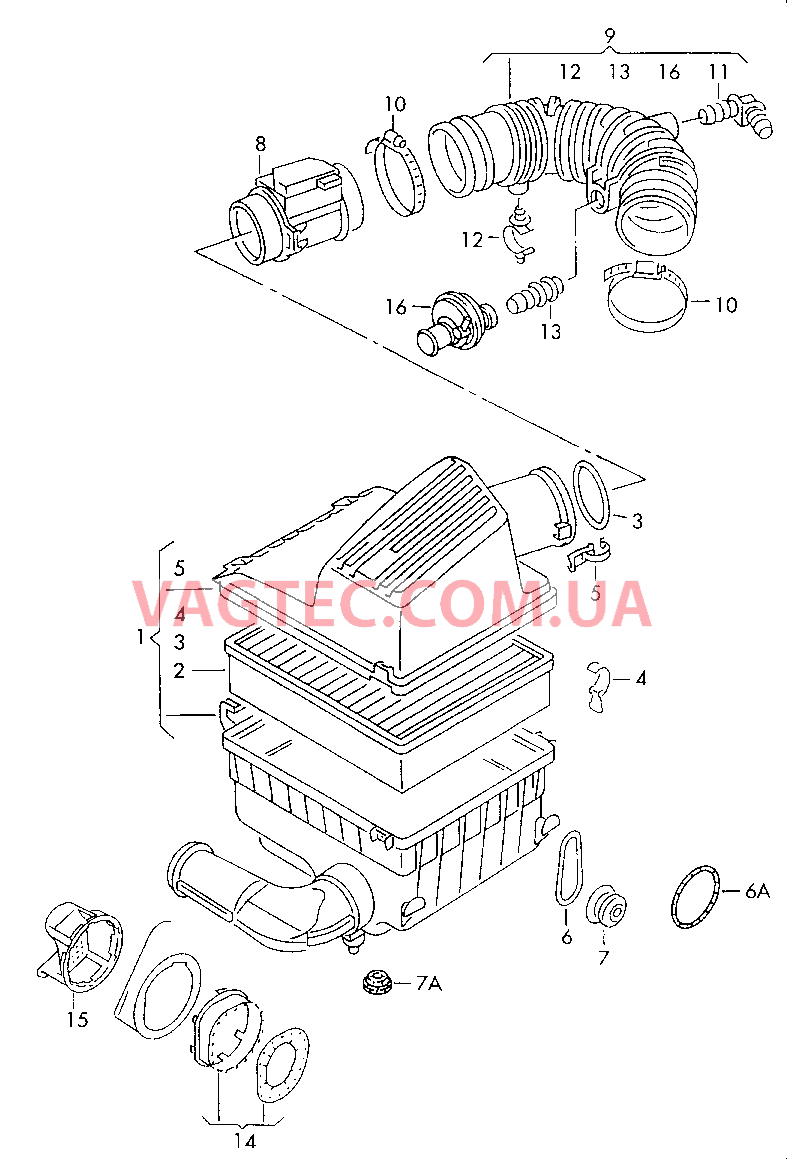 Возд. фильтр с сопутств. деталями  для VOLKSWAGEN Sharan 2000