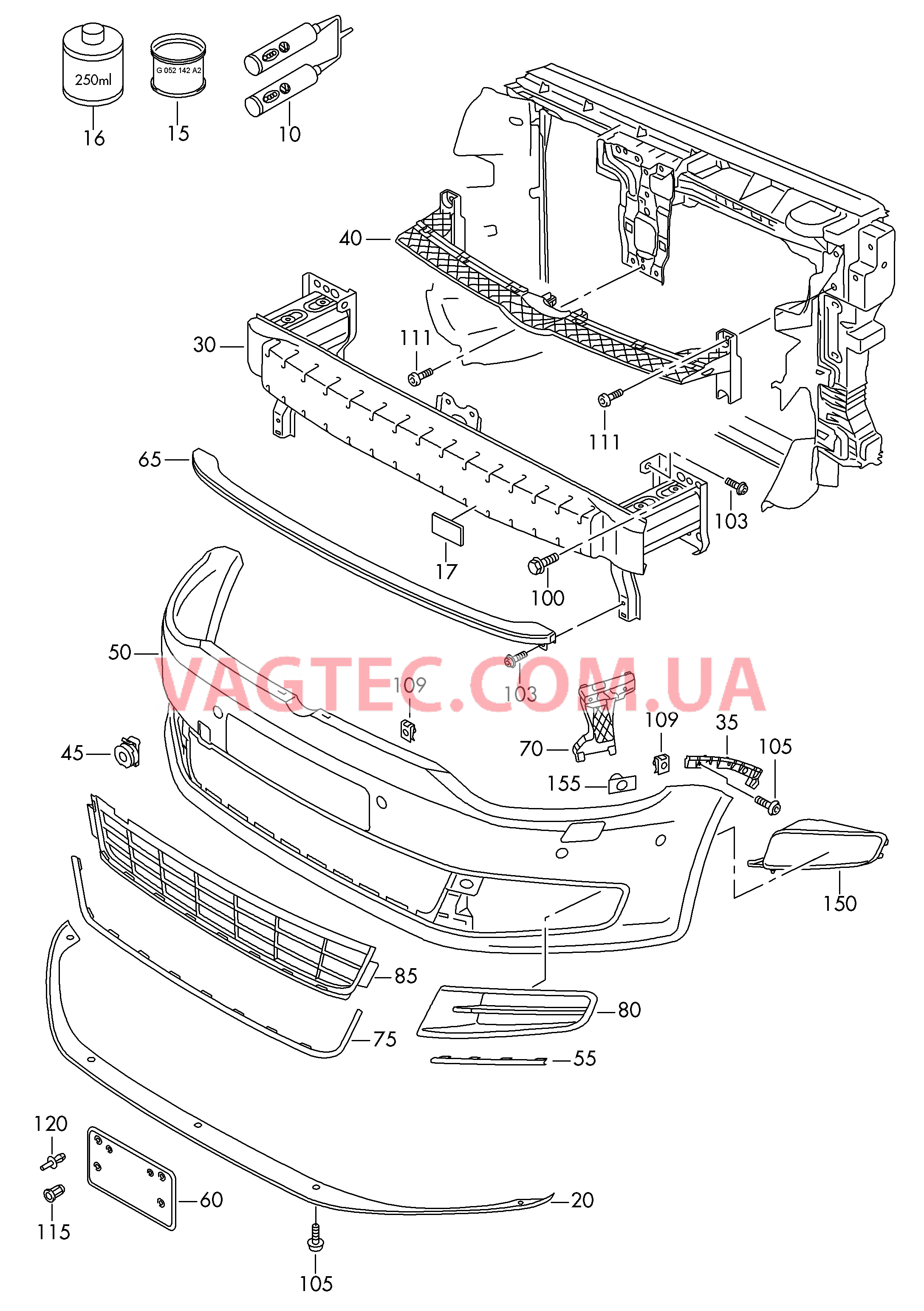 Бампер в сборе  для VOLKSWAGEN Sharan 2016-1