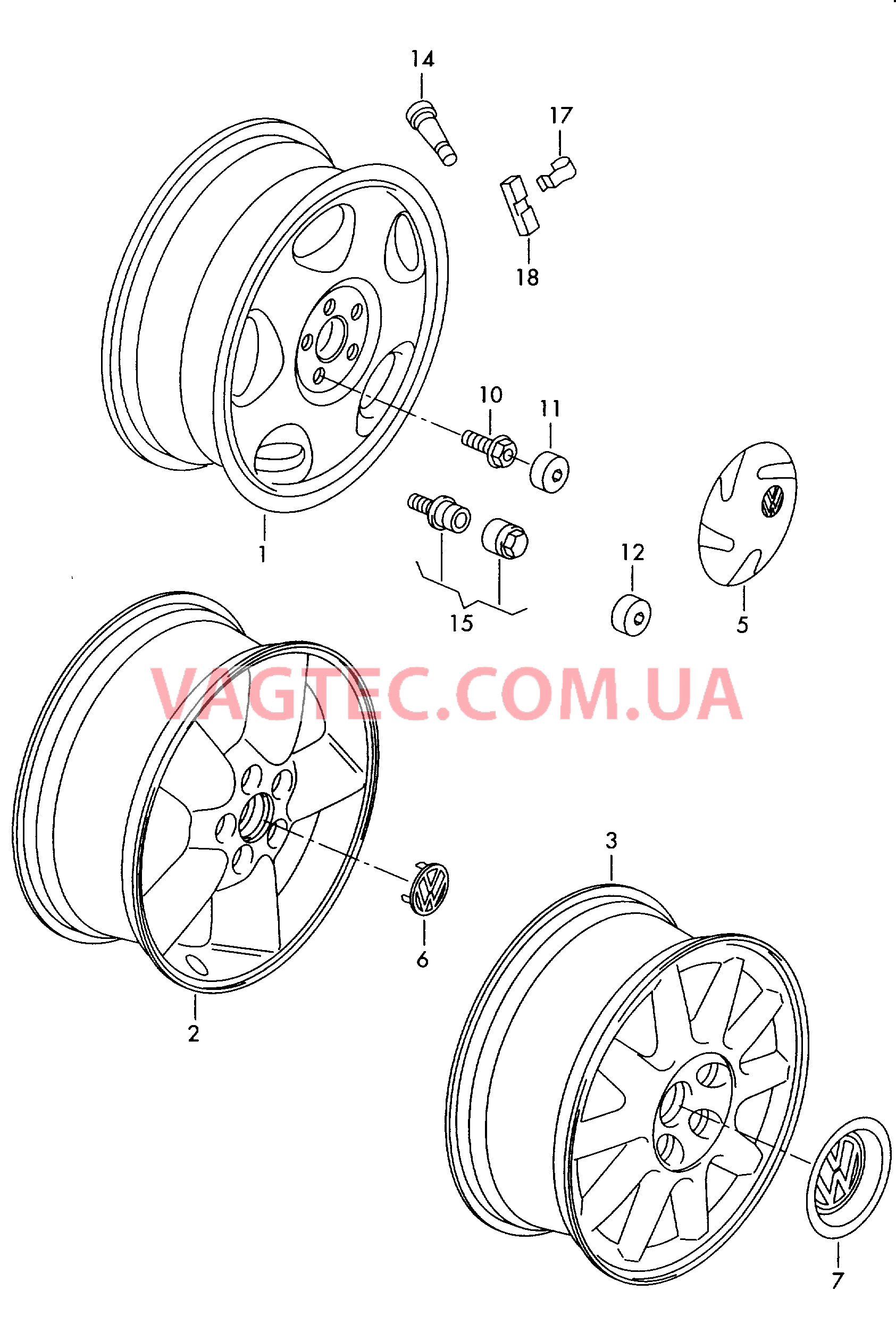 Алюминиевый диск Колпак колеса  для VOLKSWAGEN Sharan 2000