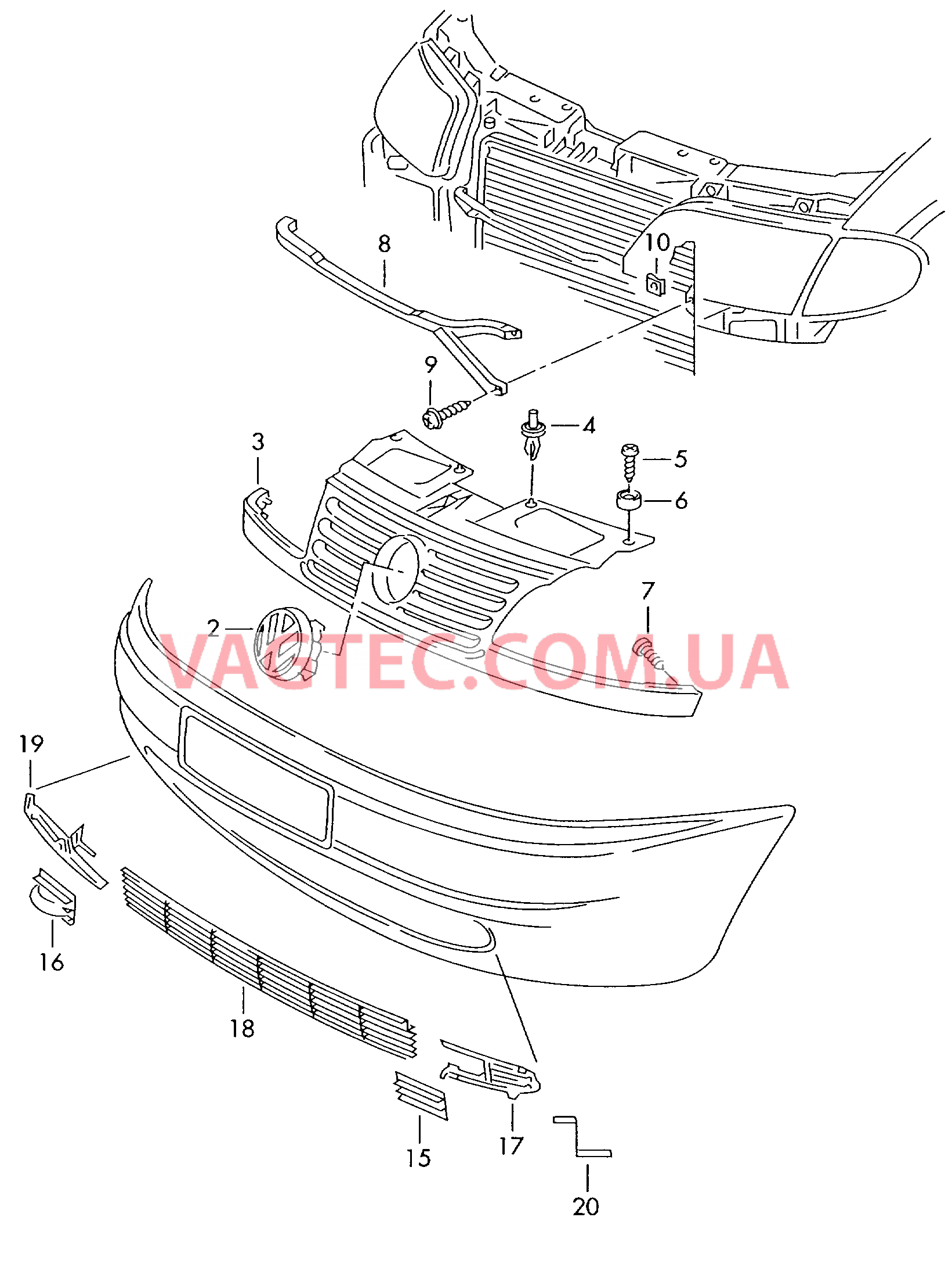 Решётка радиатора  для VOLKSWAGEN Sharan 2000