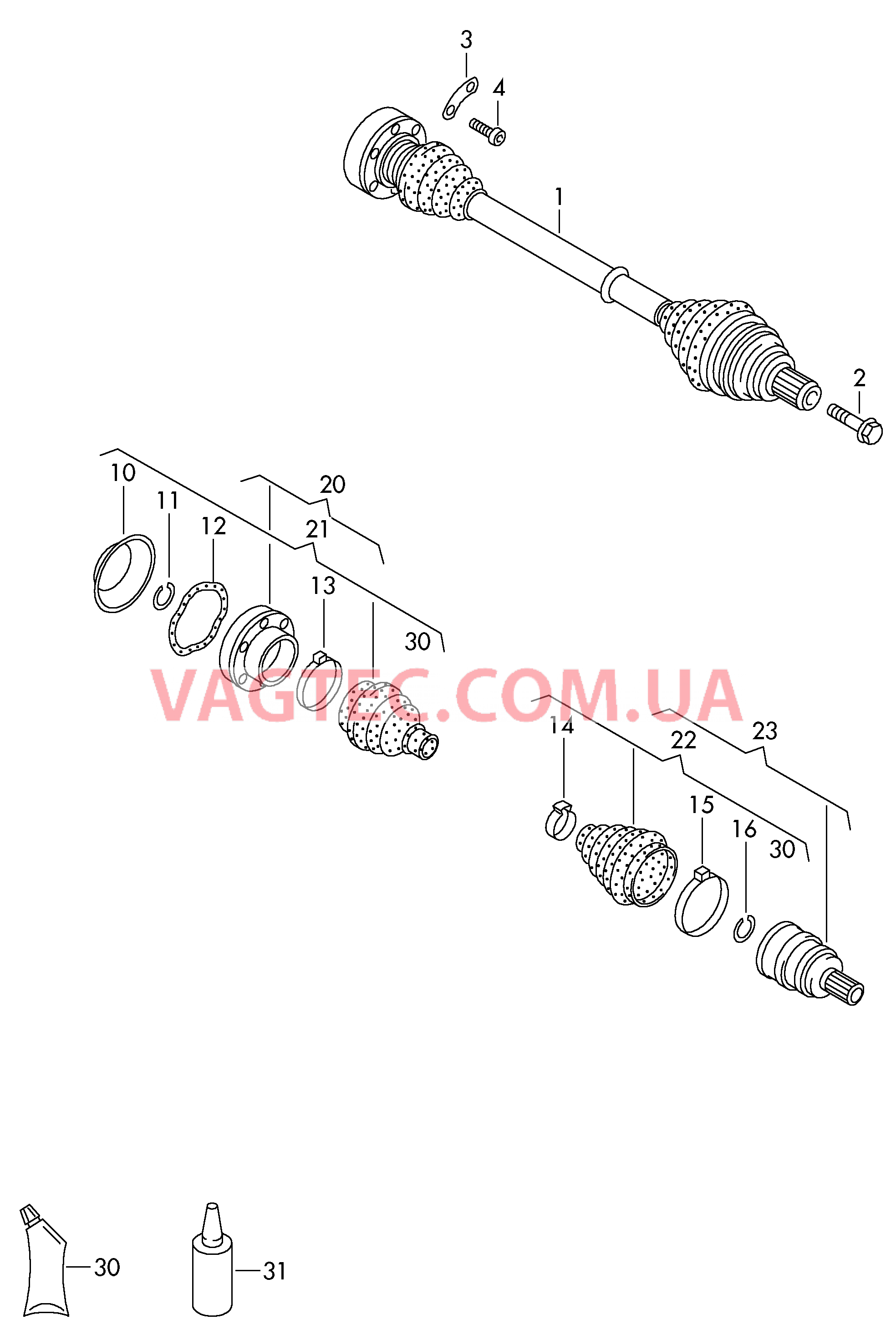 Приводной вал для 6-ступен. механической КП   D - 01.04.2006>> для VOLKSWAGEN Sharan 2006