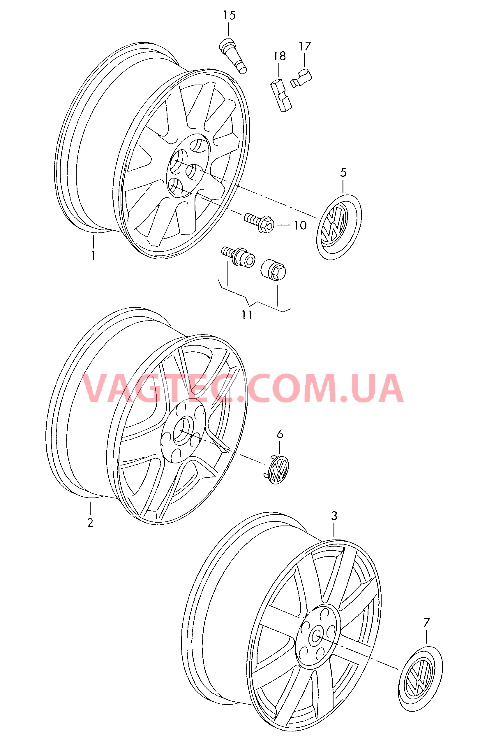 Алюминиевый диск  для VOLKSWAGEN Sharan 2002