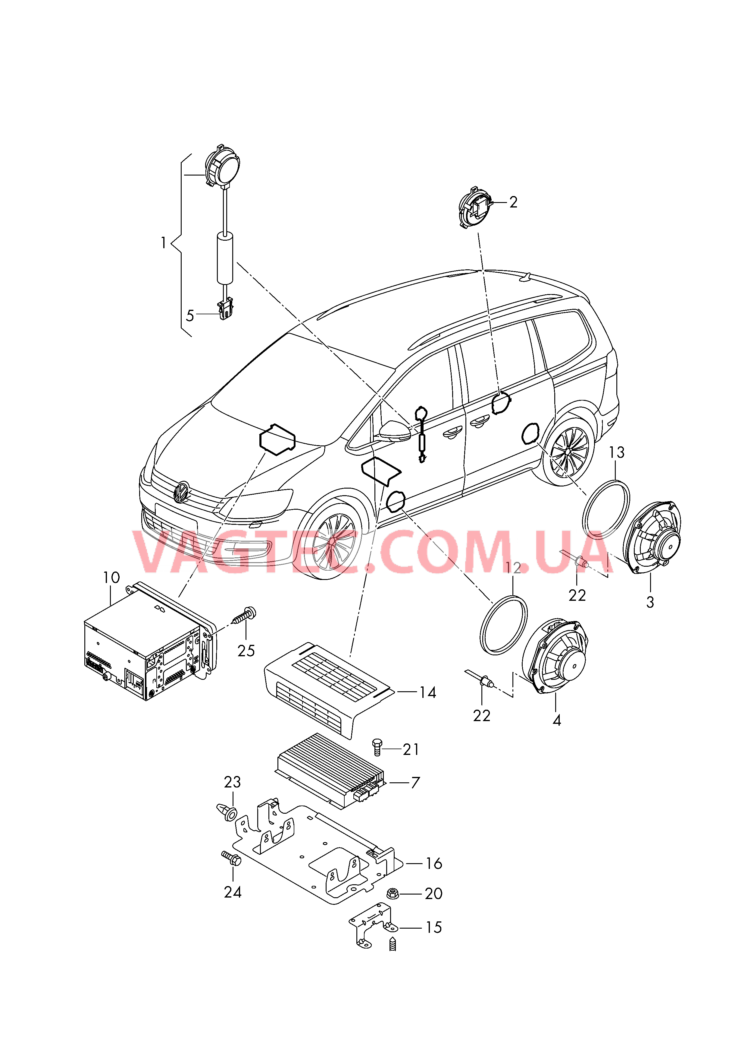 Электрические детали акустической системы  для VOLKSWAGEN Sharan 2019