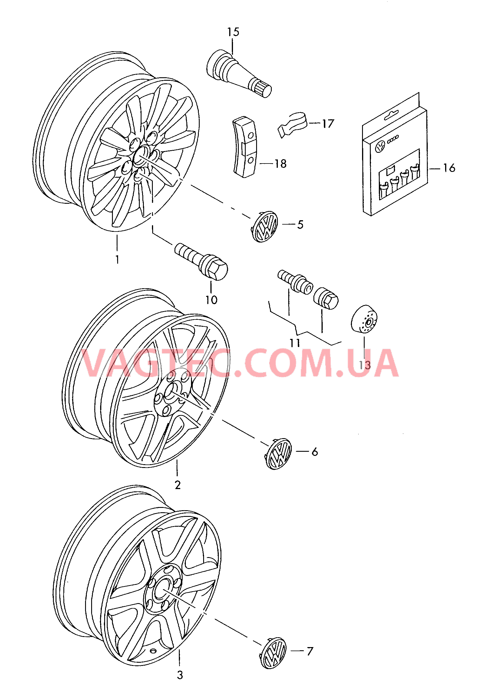 Алюминиевый диск  для VOLKSWAGEN Sharan 2005