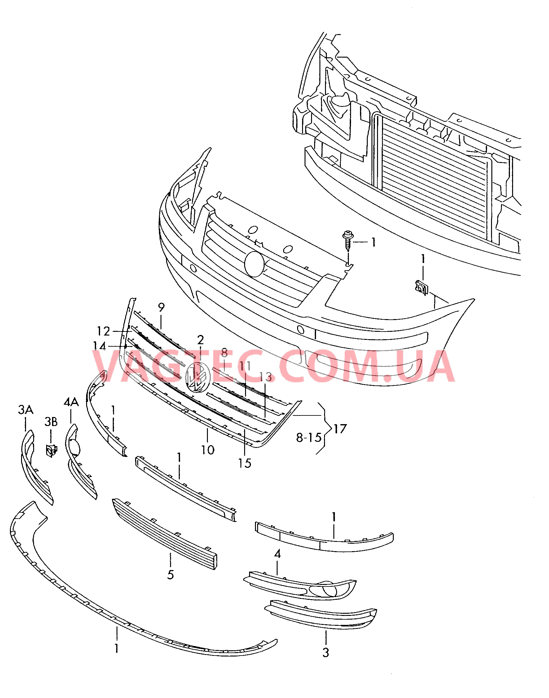 Решётка радиатора  для VOLKSWAGEN Sharan 2003