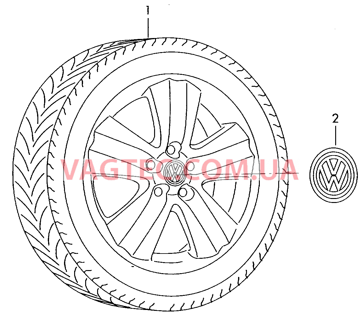 Оригинальные аксессуары Алюминиевый колёсный диск с летней шиной    для VOLKSWAGEN Sharan 2006