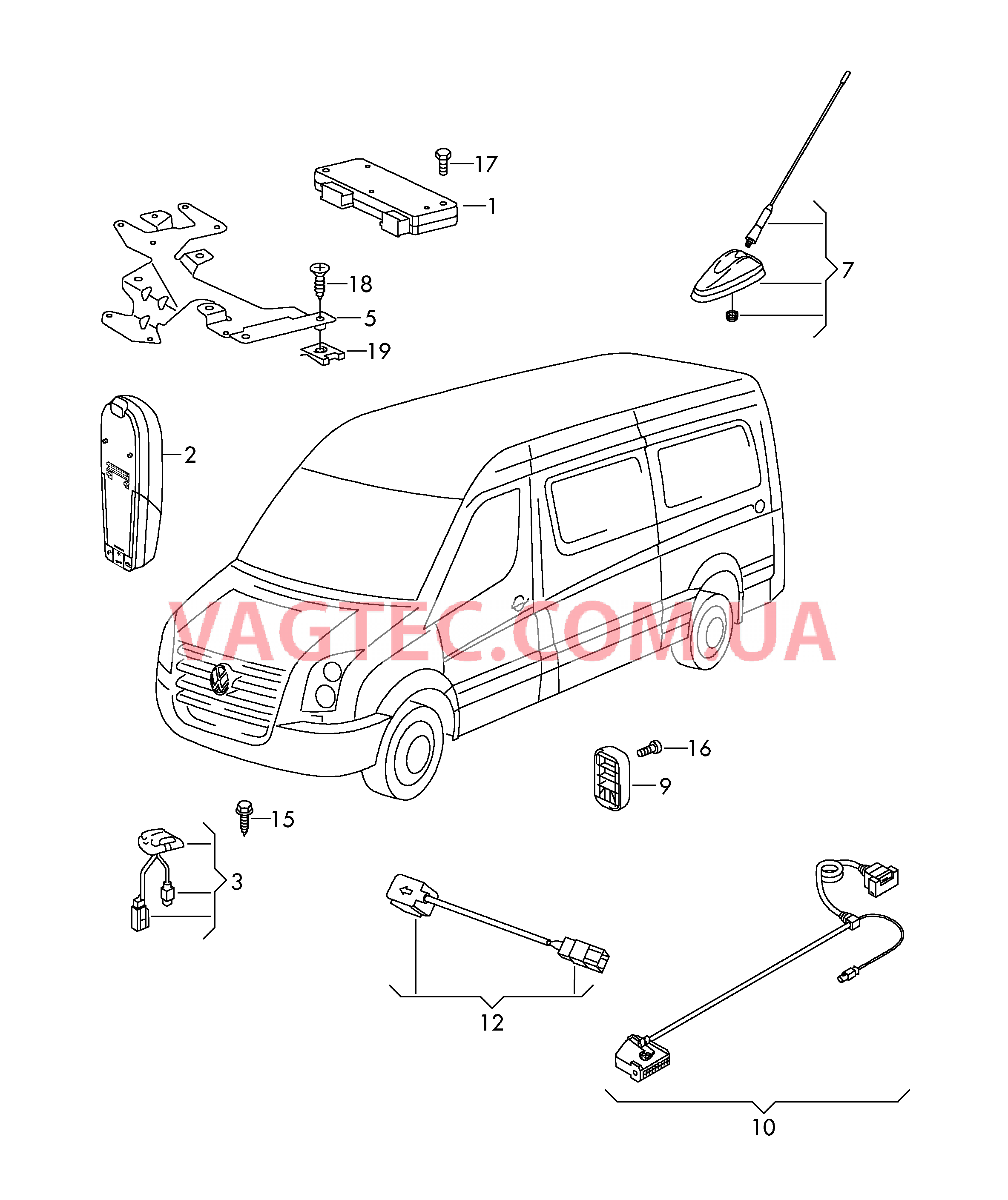 Электрические детали комплекта для подключения телефона  для VOLKSWAGEN Crafter 2014