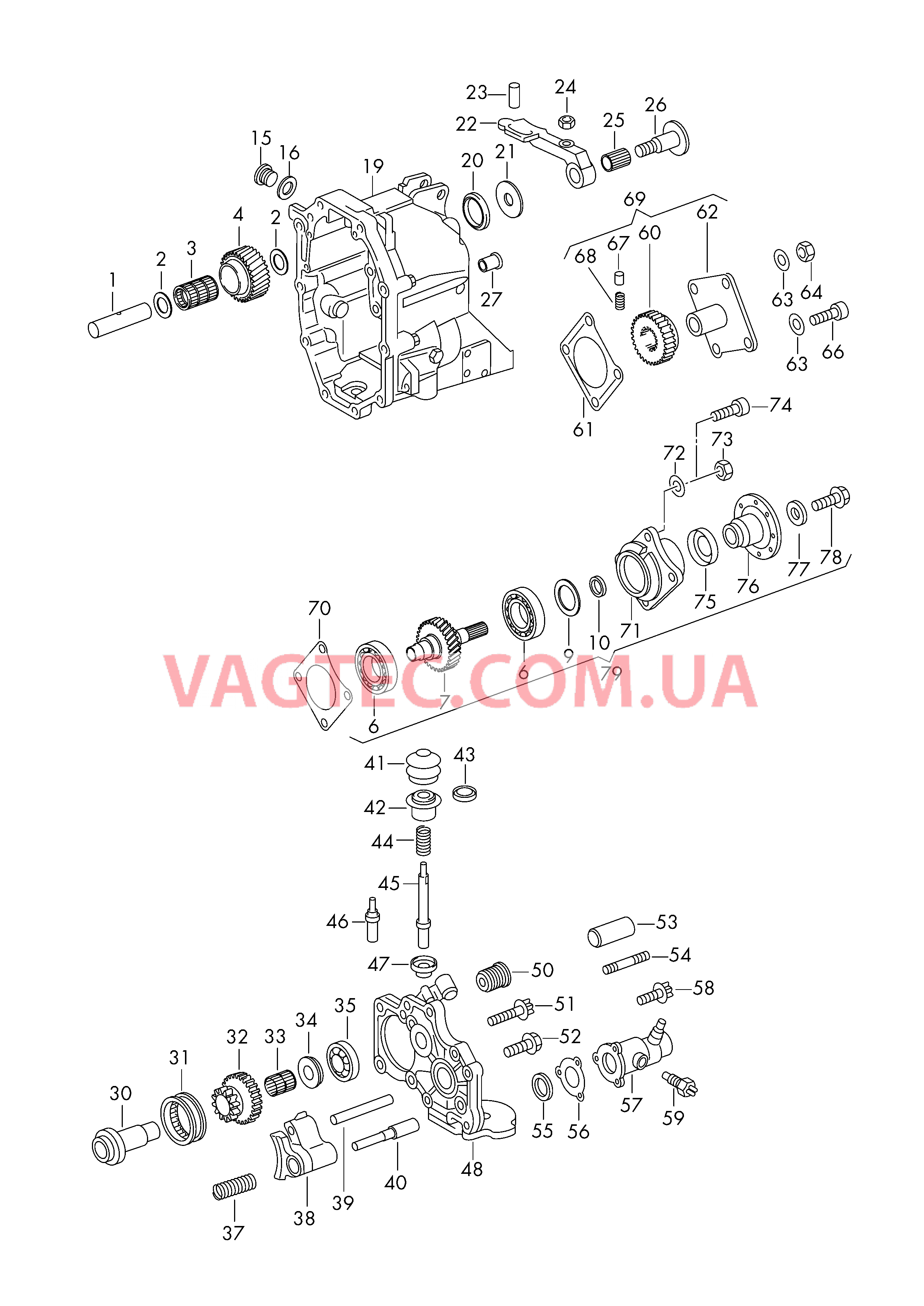 Механизм отбора мощности для 6-ступен. механической КП  для VOLKSWAGEN Crafter 2007