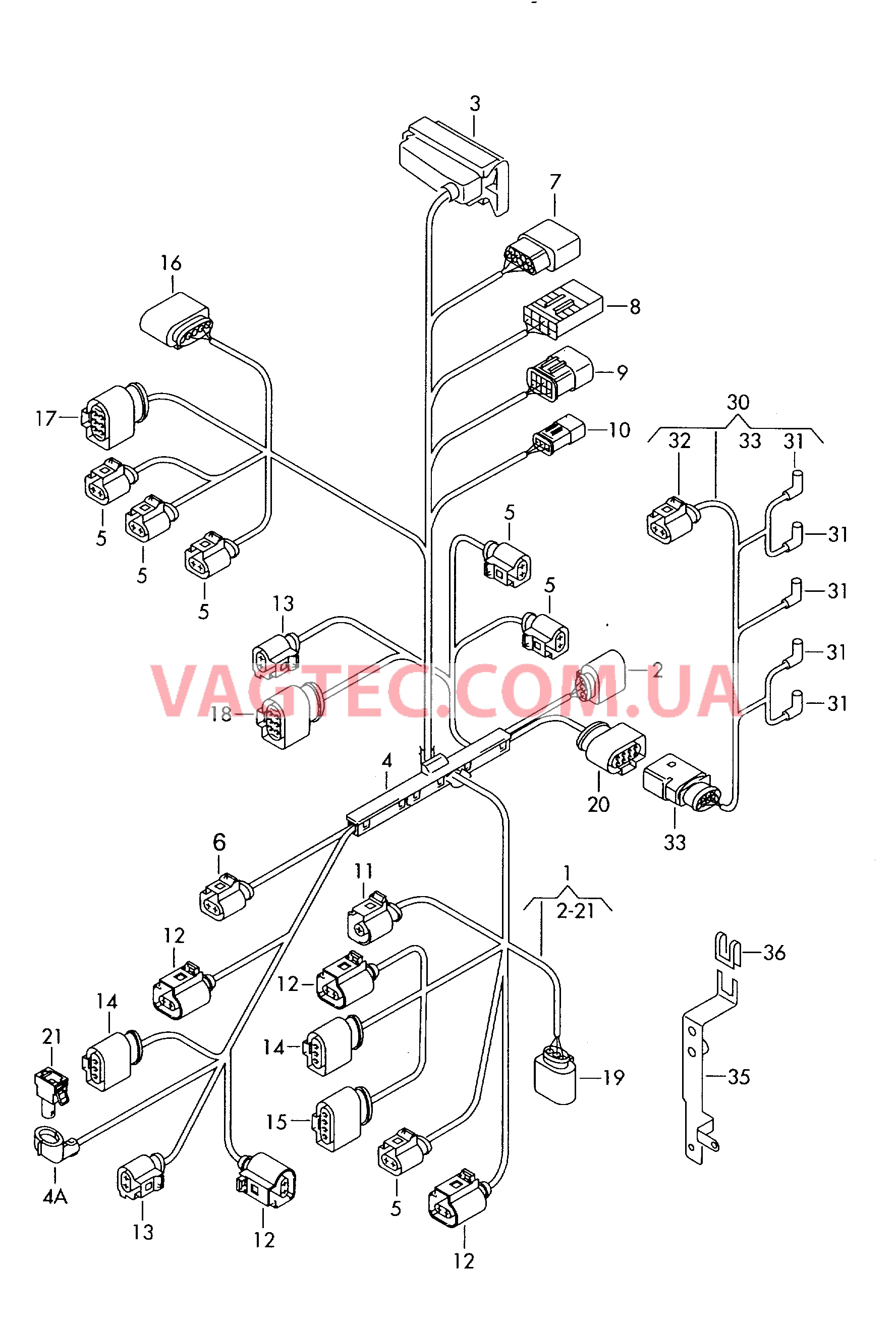 Жгут проводов для двигателя Жгут проводов для соединителя свечей накаливания  для VOLKSWAGEN Crafter 2016