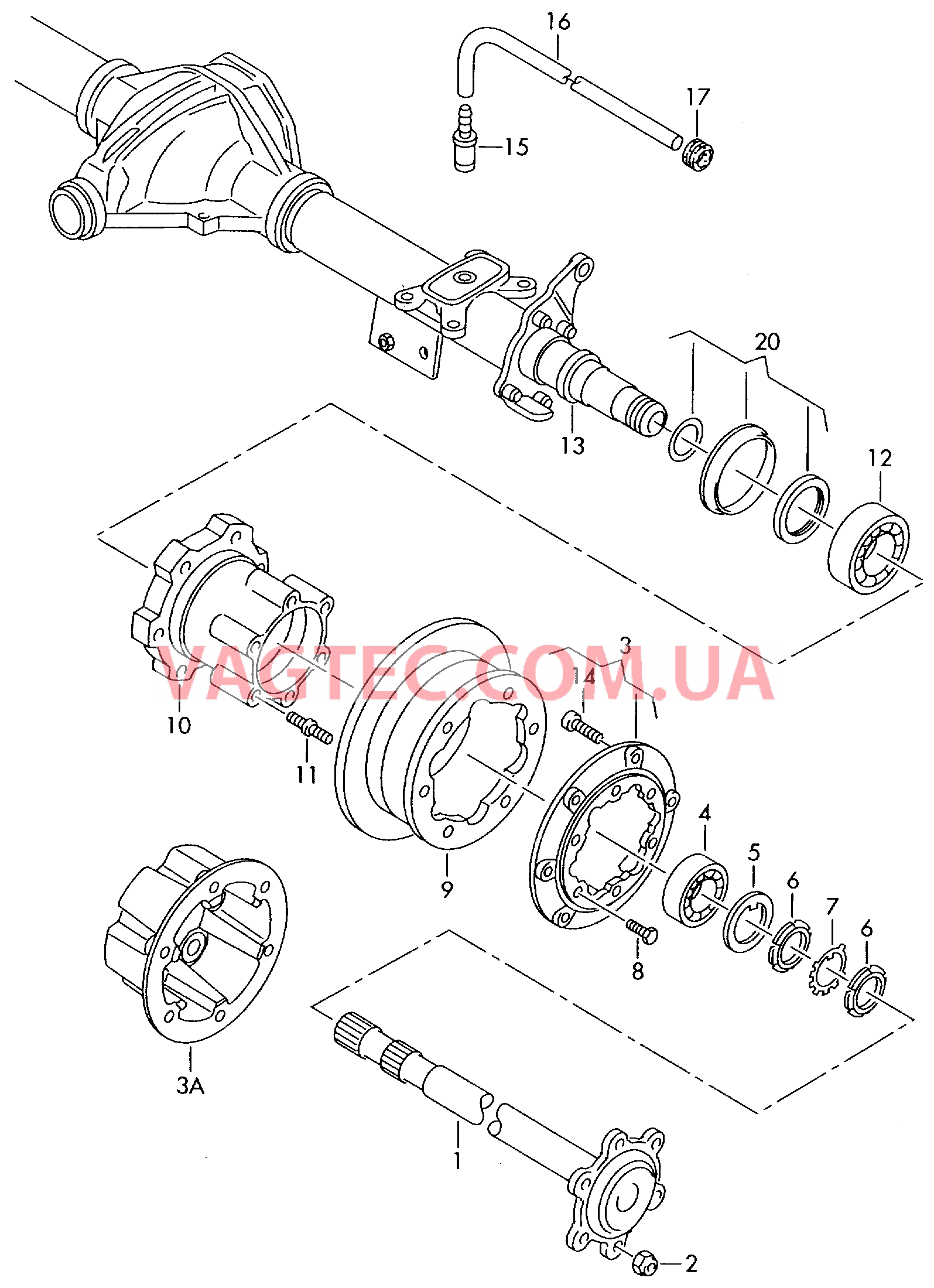 Вал привода задних колес Ступица Шланг для удаления воздуха  для VOLKSWAGEN Crafter 2007