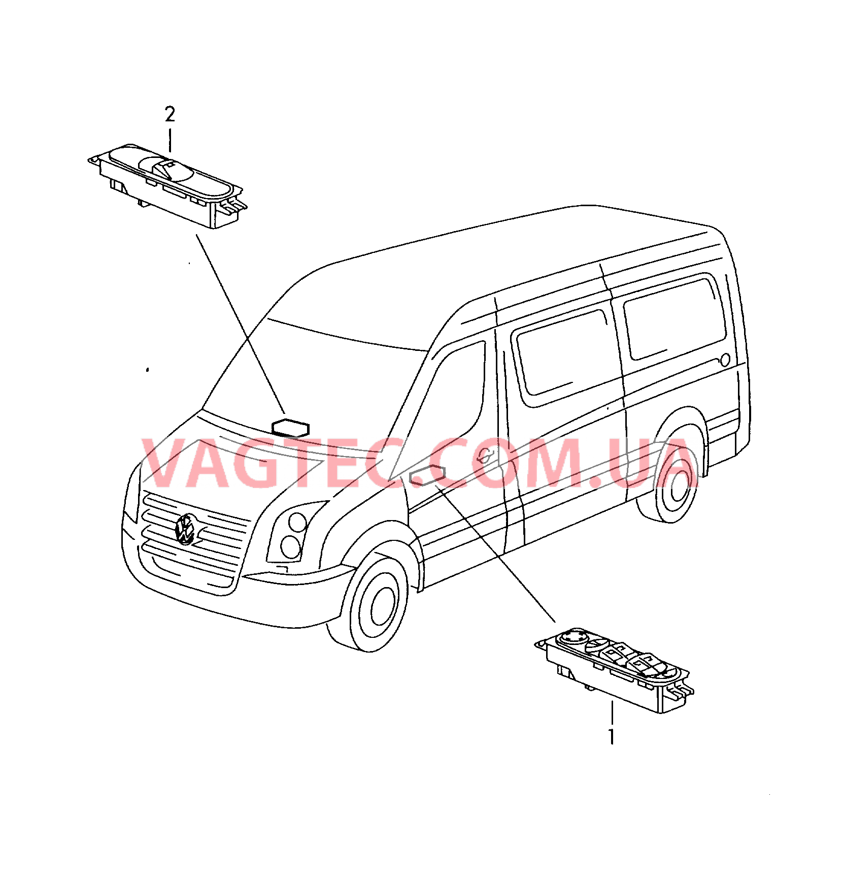 Выключатель в обивке двери  для VOLKSWAGEN Crafter 2011