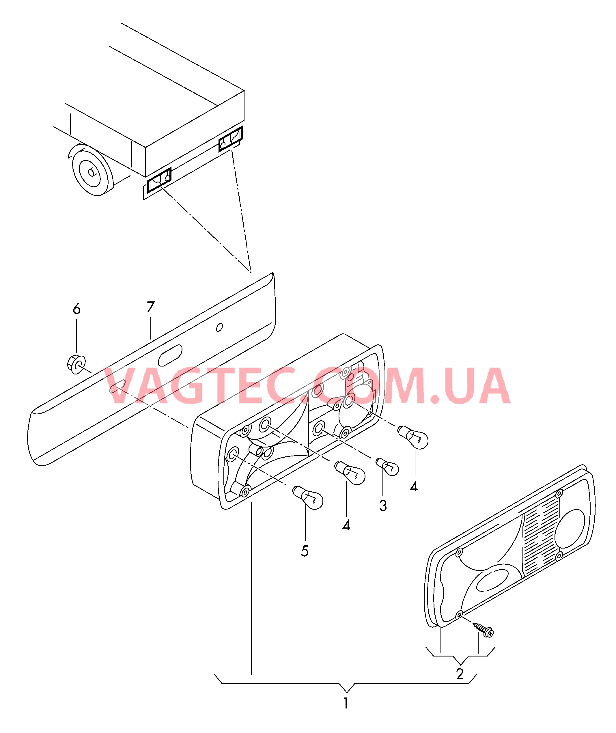 Задний фонарь  для VOLKSWAGEN Crafter 2017