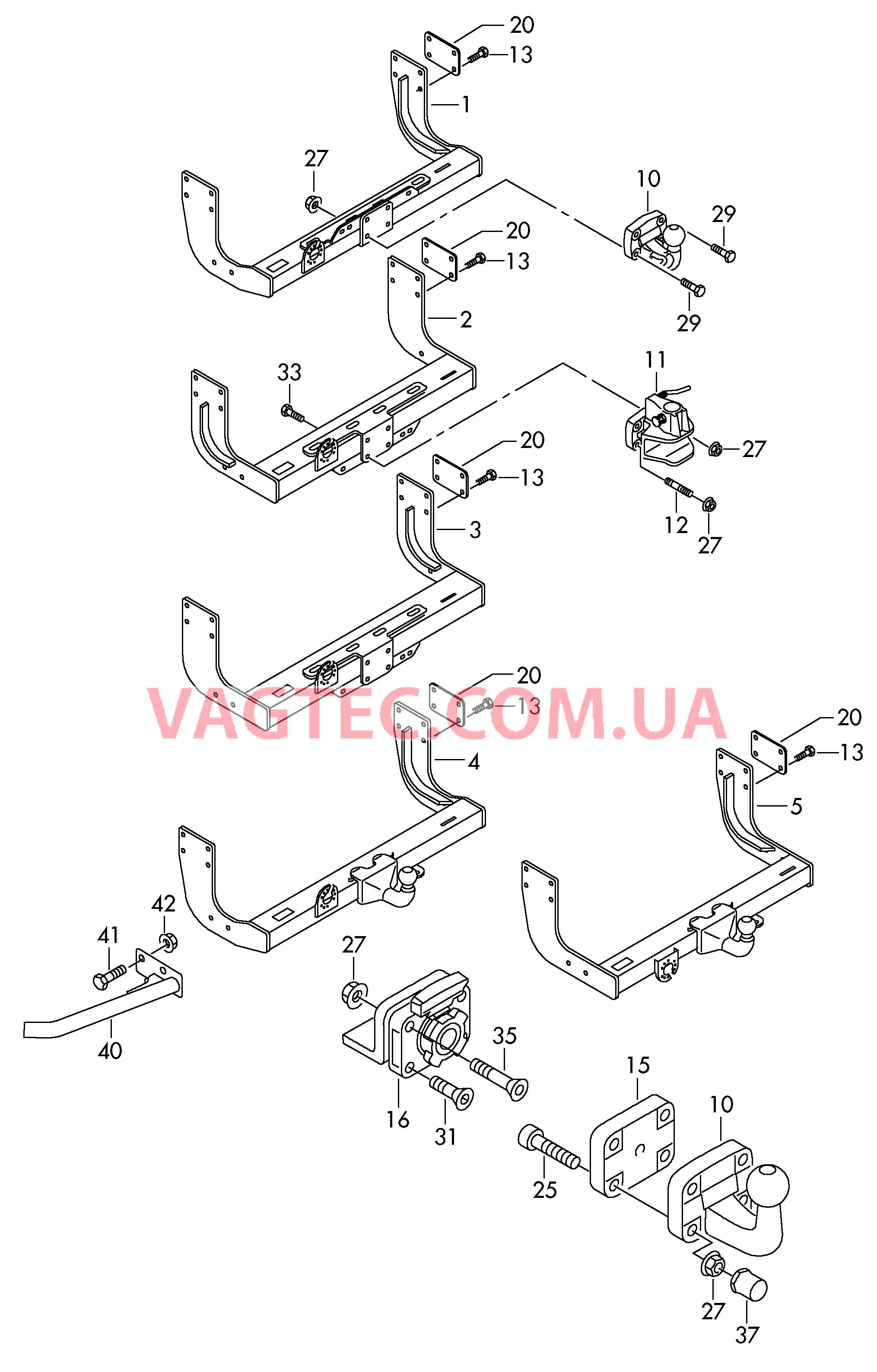 ТСУ (шаровой наконечник)  для VOLKSWAGEN Crafter 2011