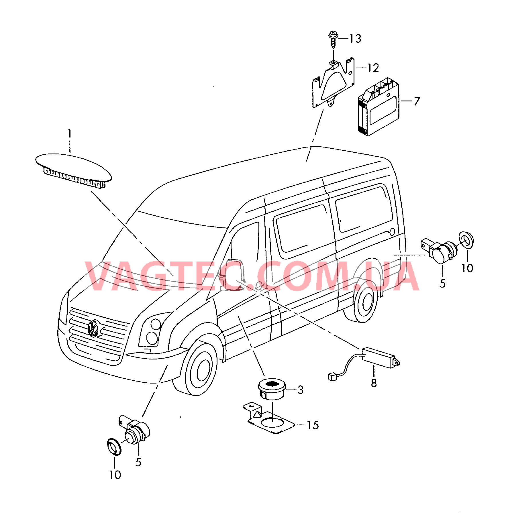 Парковочный ассистент  для VOLKSWAGEN Crafter 2007