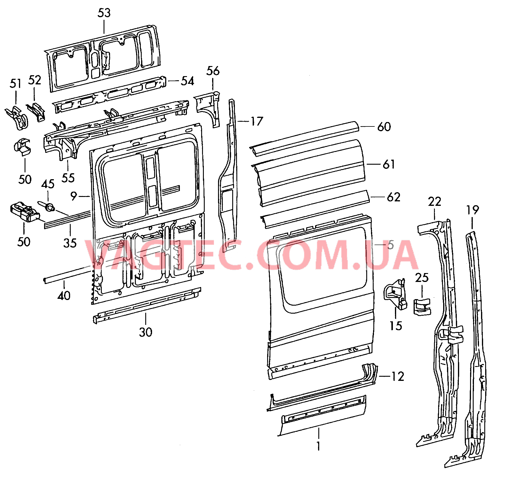 Деталь боковая Cмотри руководство по ремонту  для VOLKSWAGEN Crafter 2006