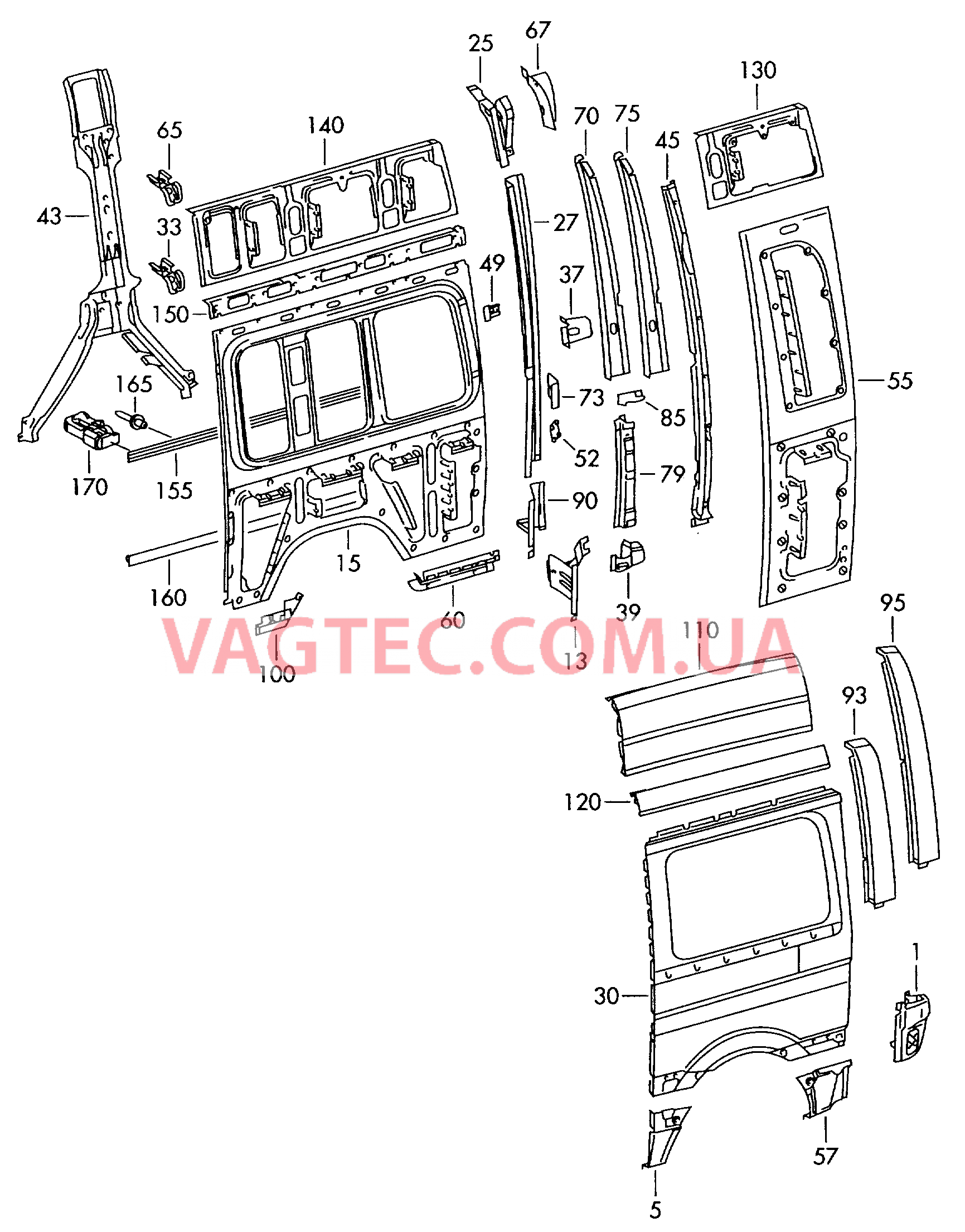 Деталь боковая Cмотри руководство по ремонту  для VOLKSWAGEN Crafter 2017