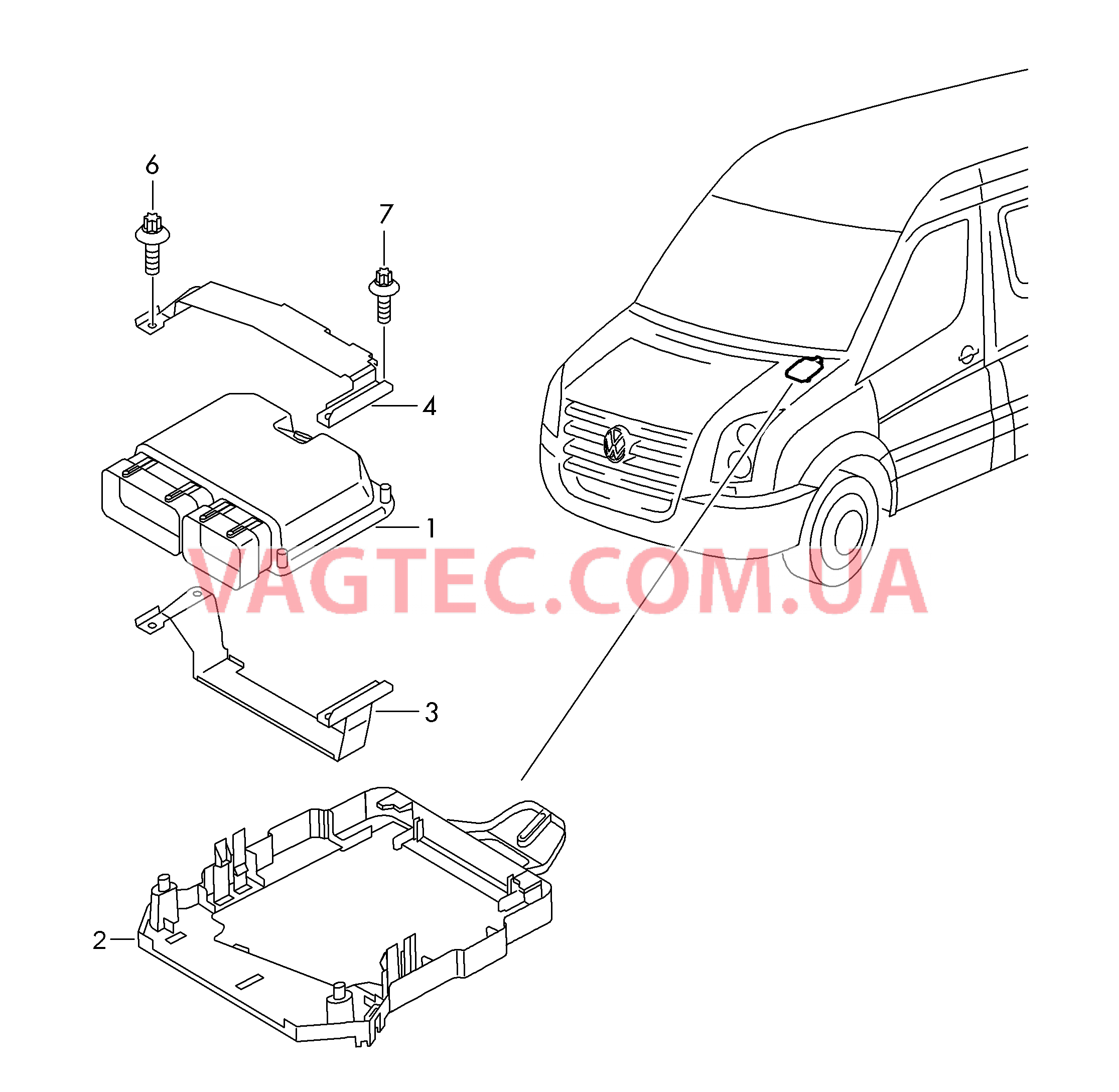 БУ дизельного двигателя Крепёжные детали                  Cм. памятку:  для VOLKSWAGEN Crafter 2006