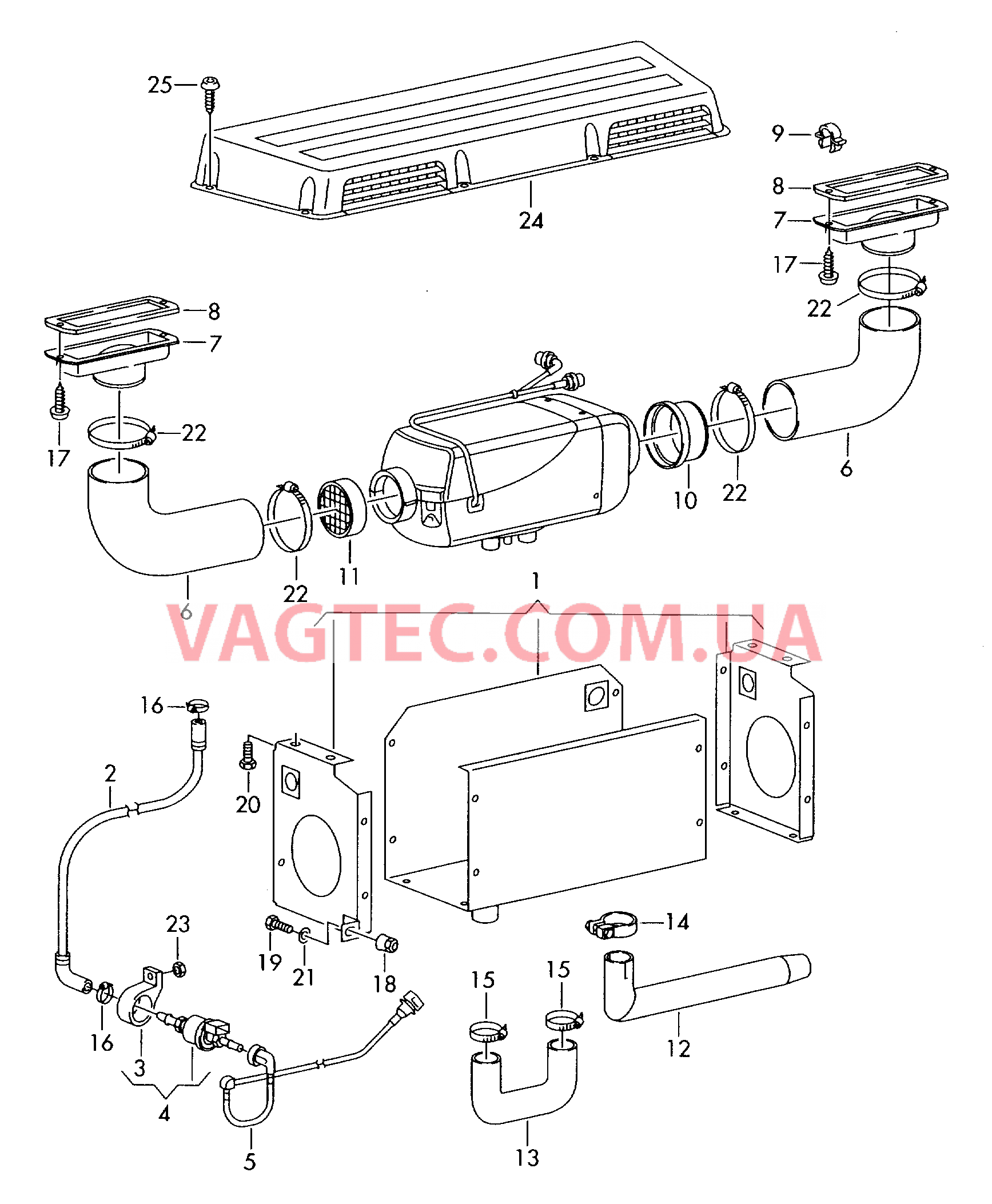 Автономный отопитель Крепёжные детали Выпускная труба Топливопровод  для VOLKSWAGEN Crafter 2012