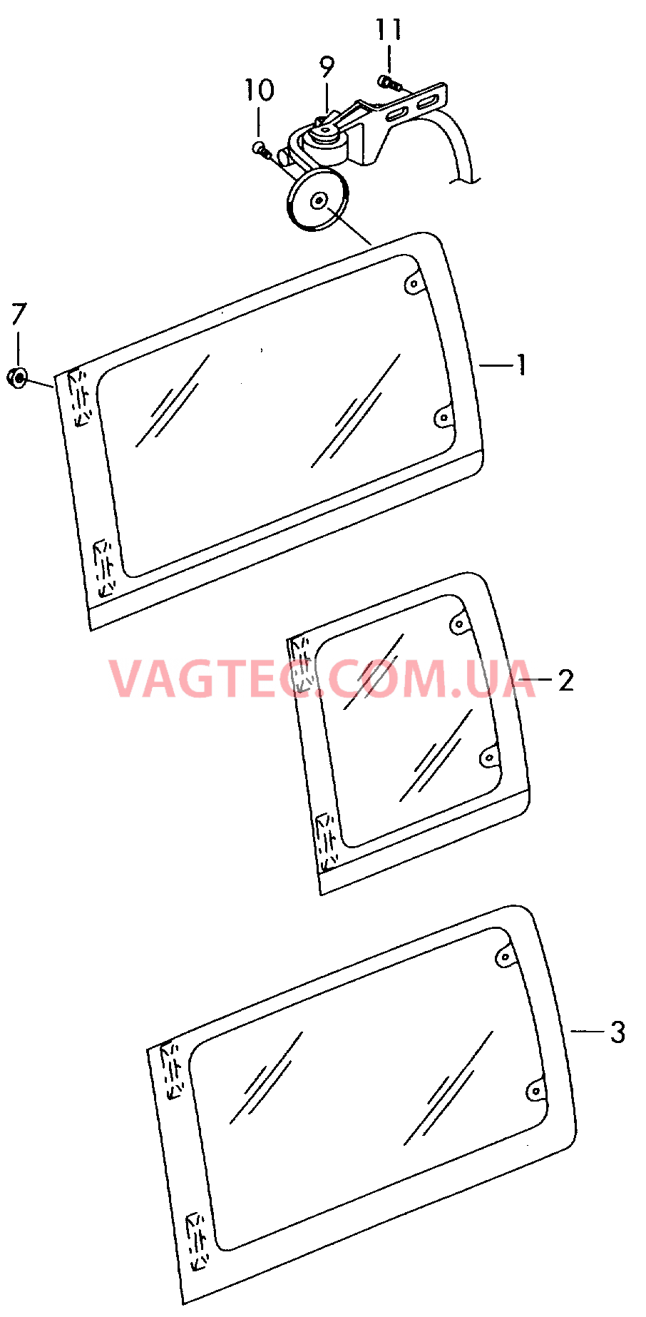 Выставное стекло  для VOLKSWAGEN Crafter 2011