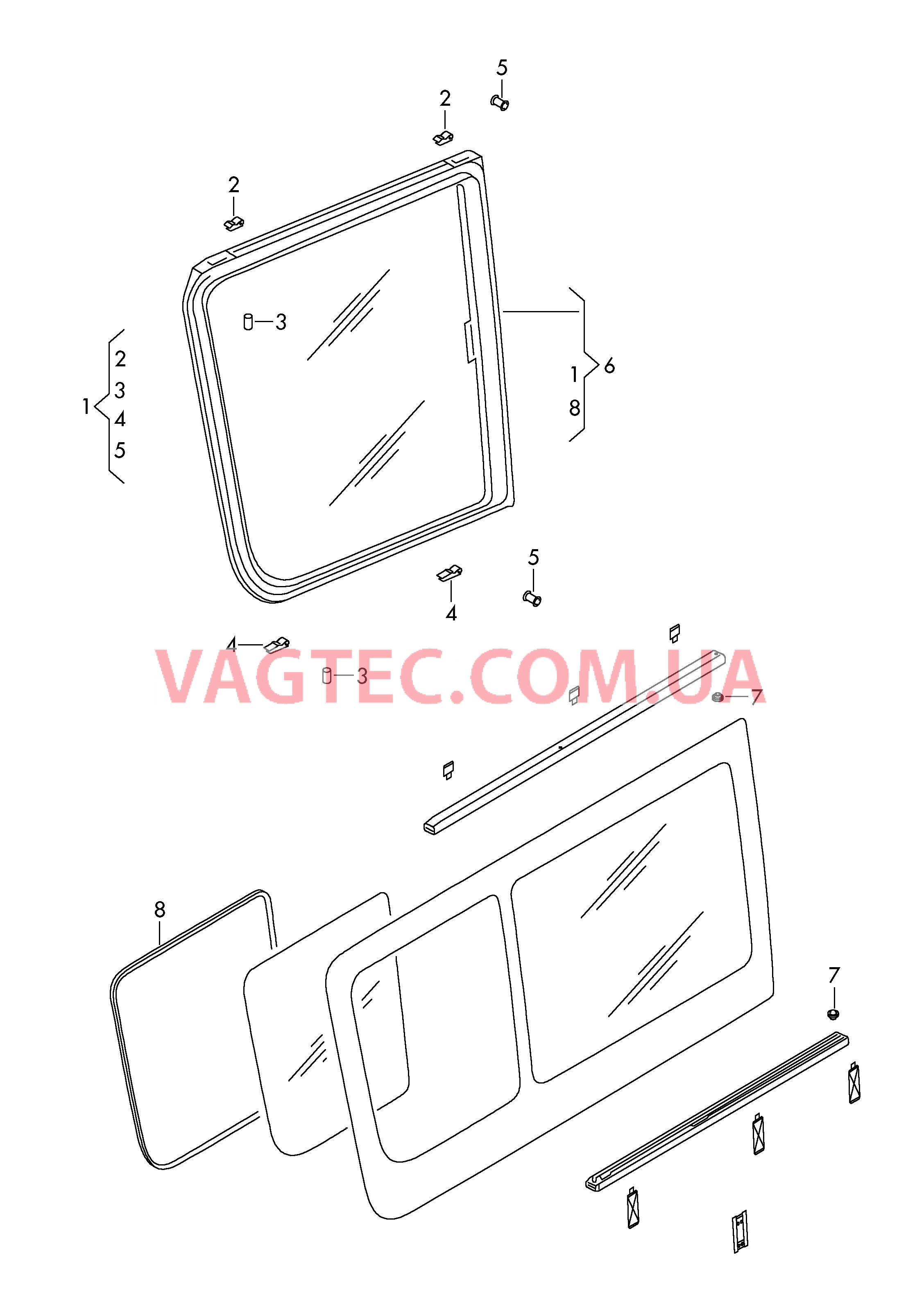 Отдельные детали сдвижного окна  для VOLKSWAGEN Crafter 2015