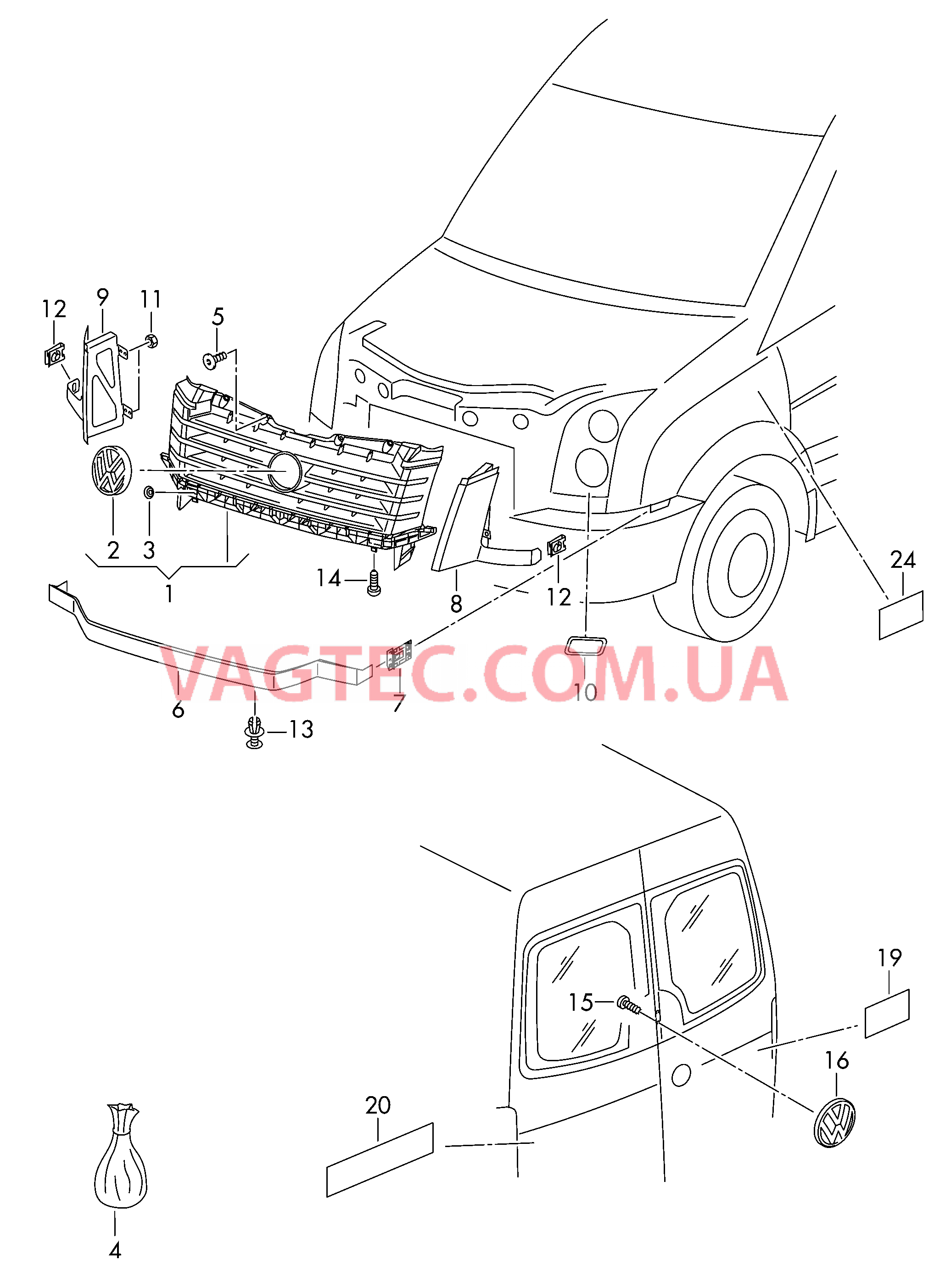 Решётка радиатора Эмблема VW  для VOLKSWAGEN Crafter 2014