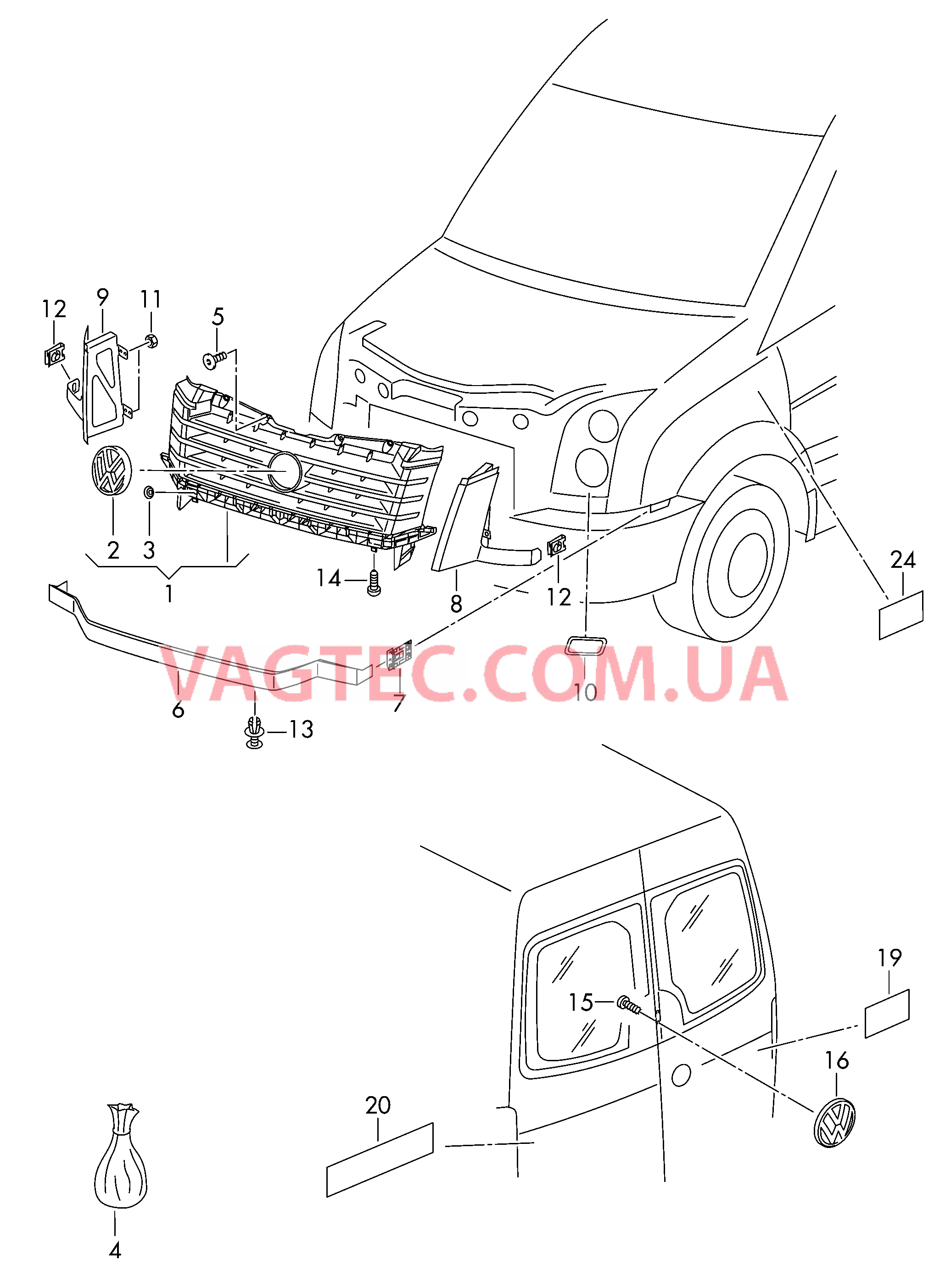 Решётка радиатора Эмблема VW  для VOLKSWAGEN Crafter 2015