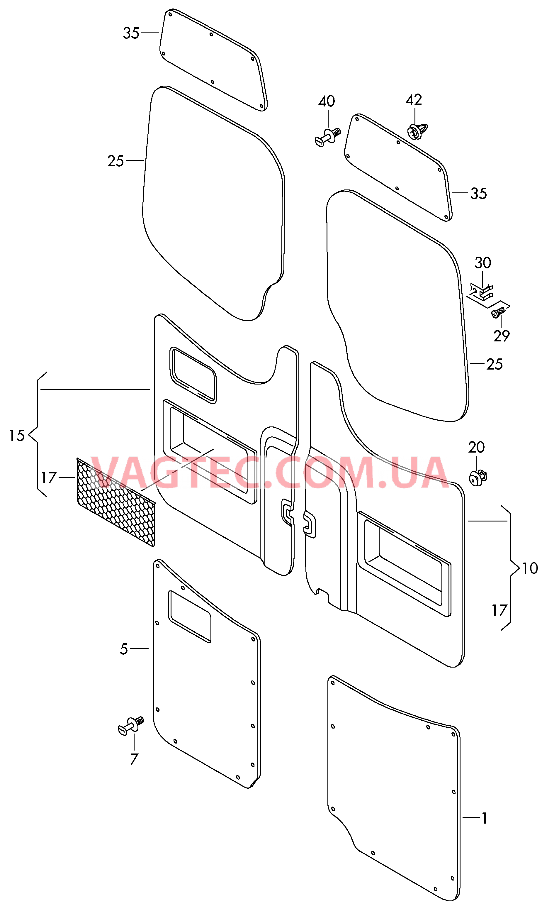 Облицовка распашной двери  для VOLKSWAGEN Crafter 2009