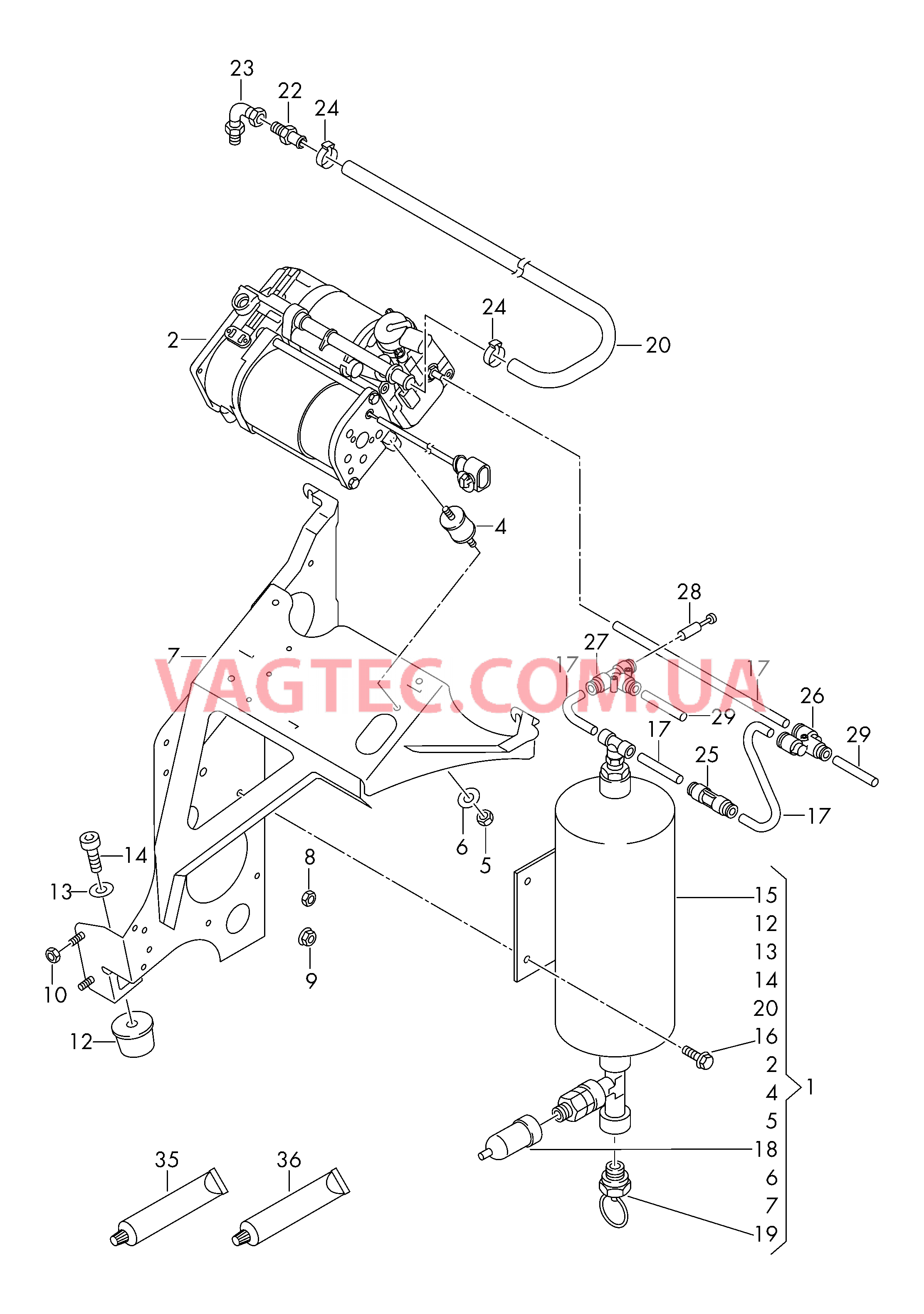 Модуль подачи воздуха Воздушный компрессор Ресивер D - 05.11.2012>> для VOLKSWAGEN Crafter 2016