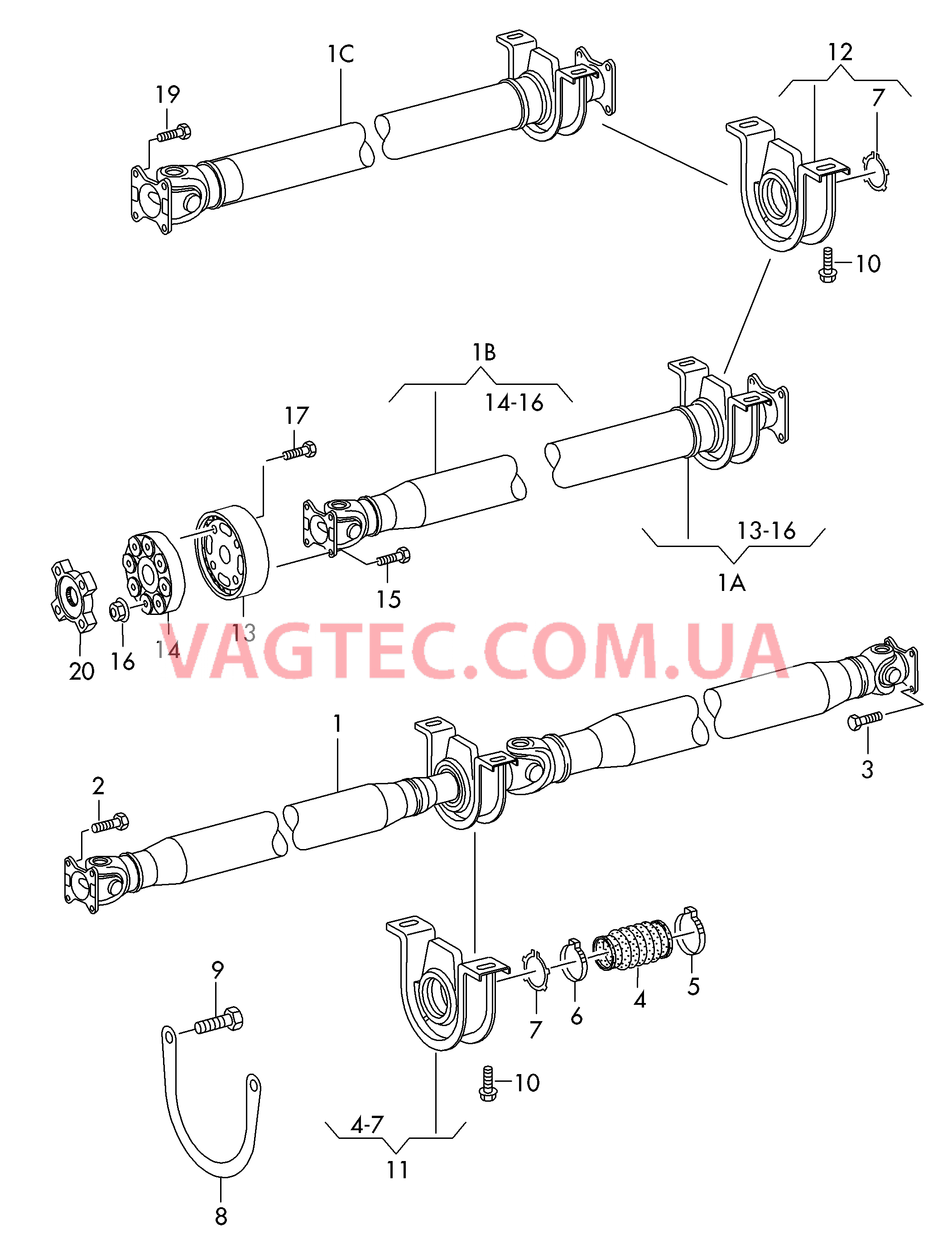 Карданный вал   для а/м с базой: *однозначный поиск по данным а/м невозможен  для VOLKSWAGEN Crafter 2013