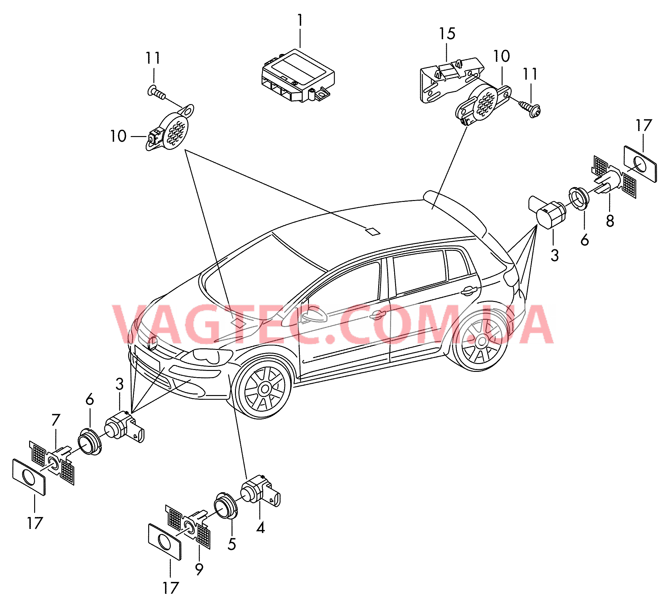 Парковочный ассистент  Парковочный ассистент  для VOLKSWAGEN Golf.Plus 2013