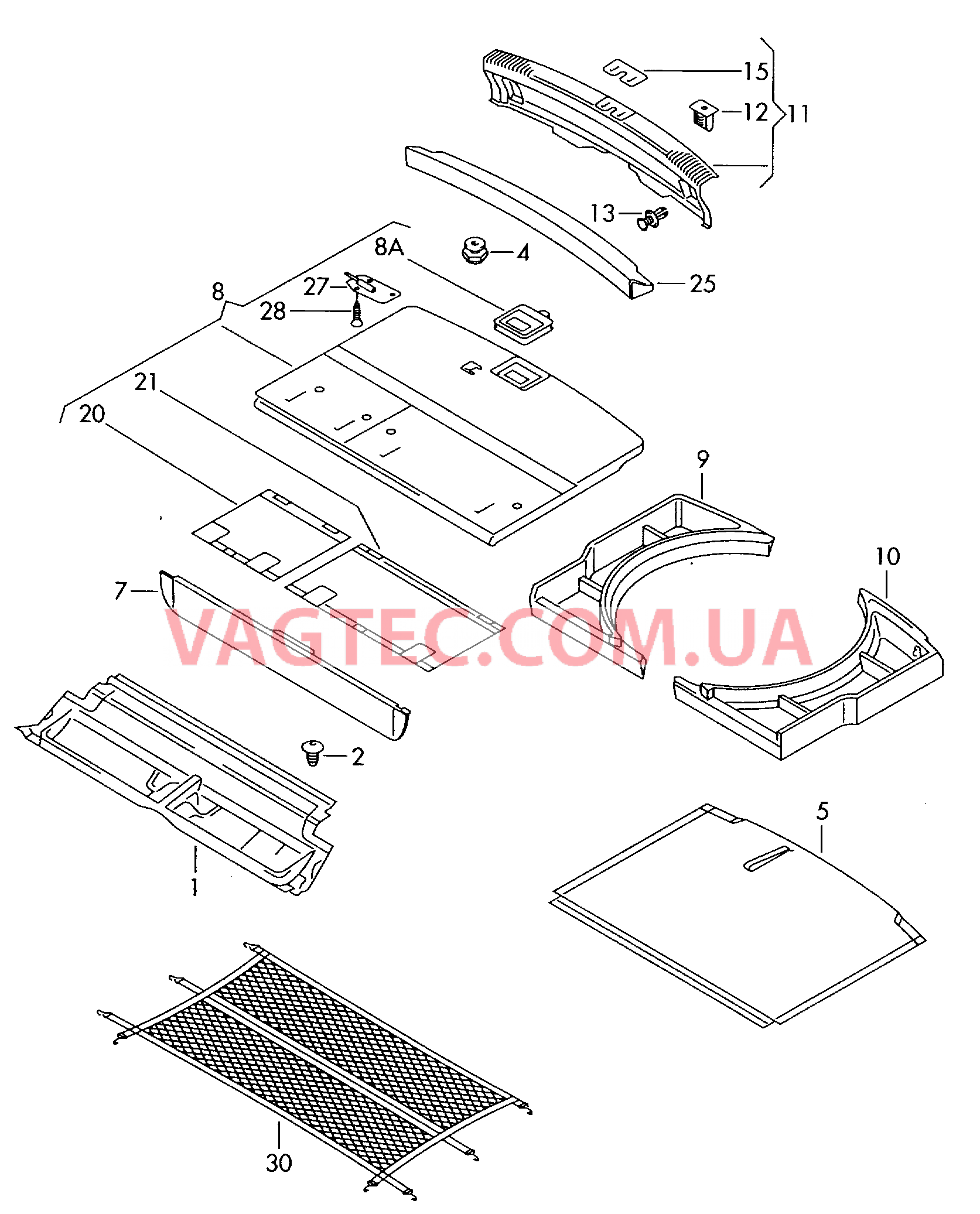 Коврик багажника Накладка для кронштейна замка  для VOLKSWAGEN Golf.Plus 2009-1