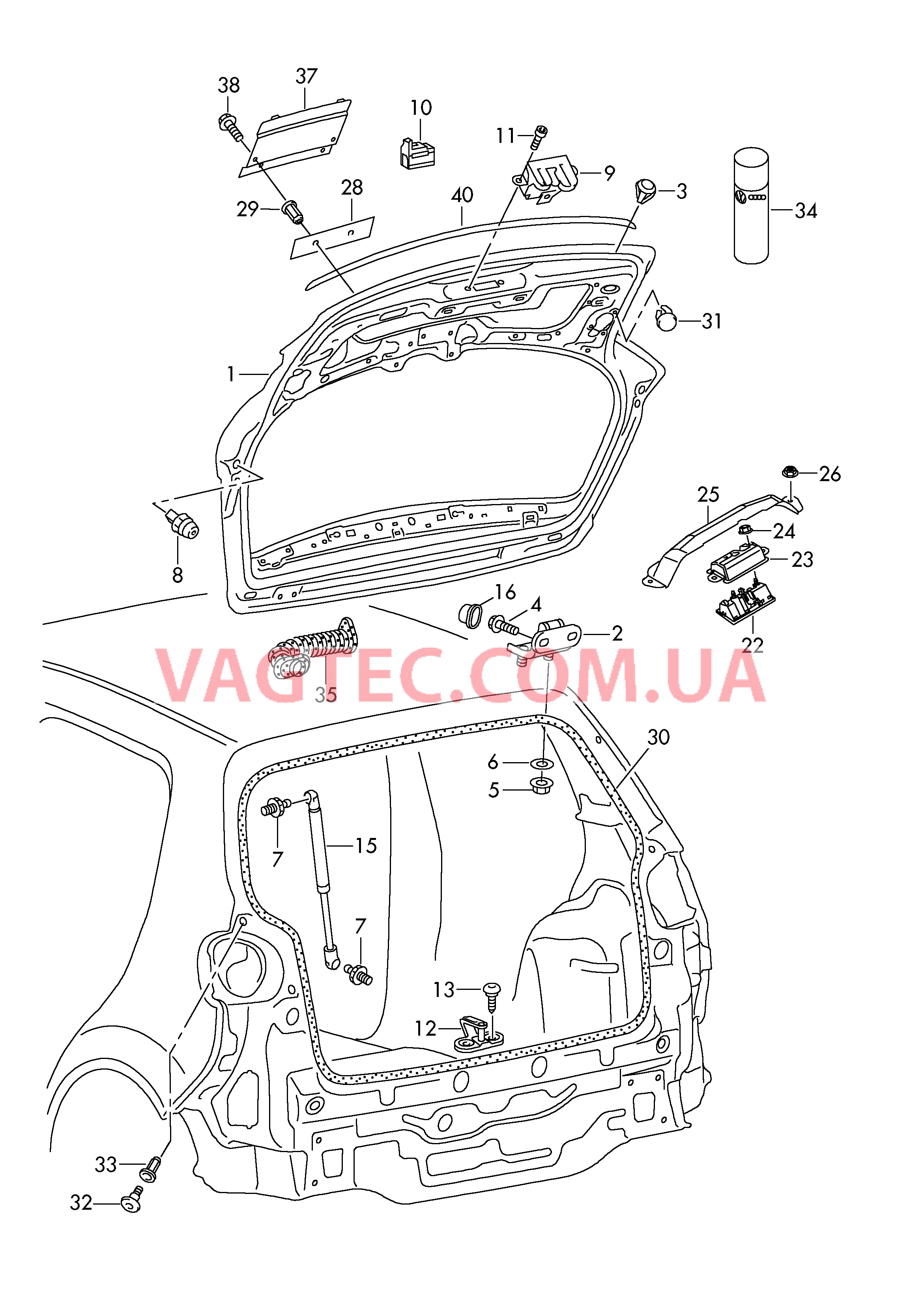 Крышка багажного отсека Замок  для VOLKSWAGEN Golf.Plus 2009-1