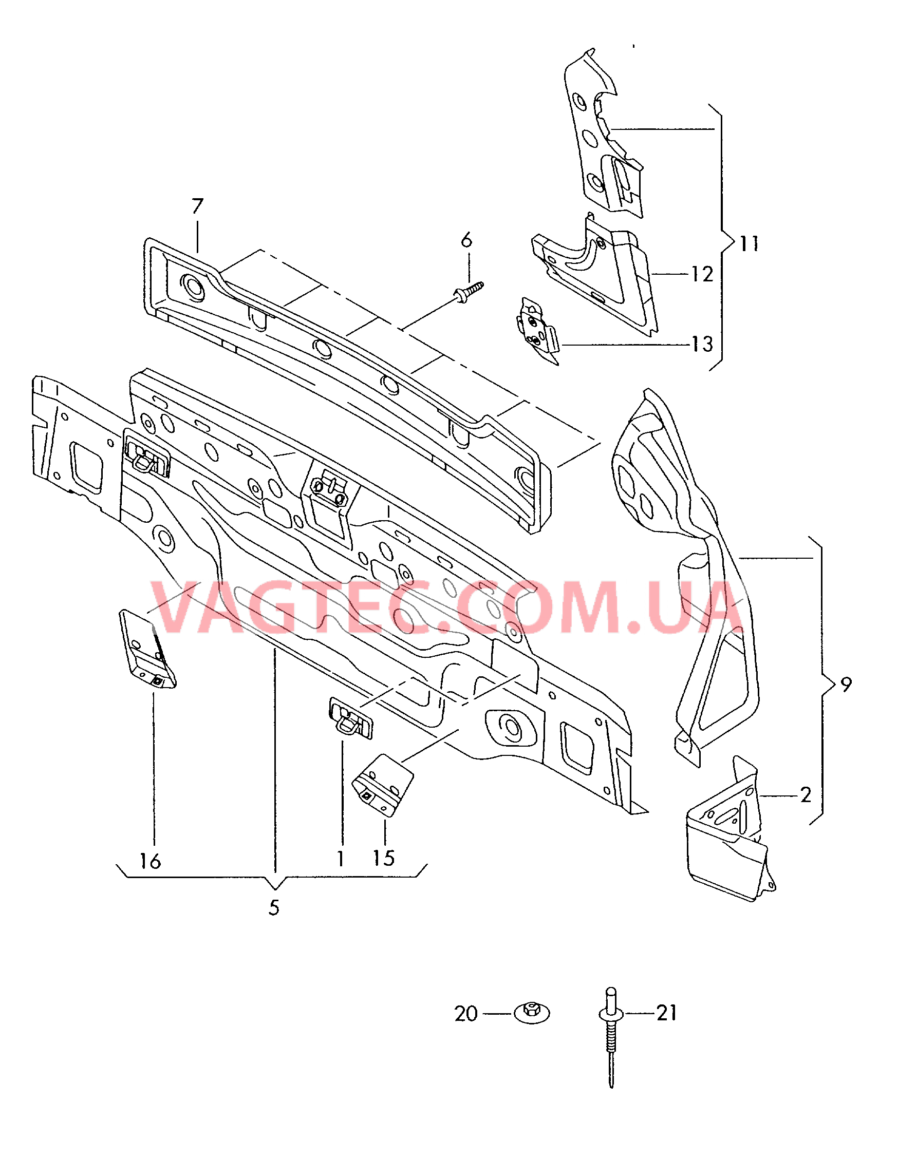 Задняя панель  для VOLKSWAGEN Golf.Plus 2005