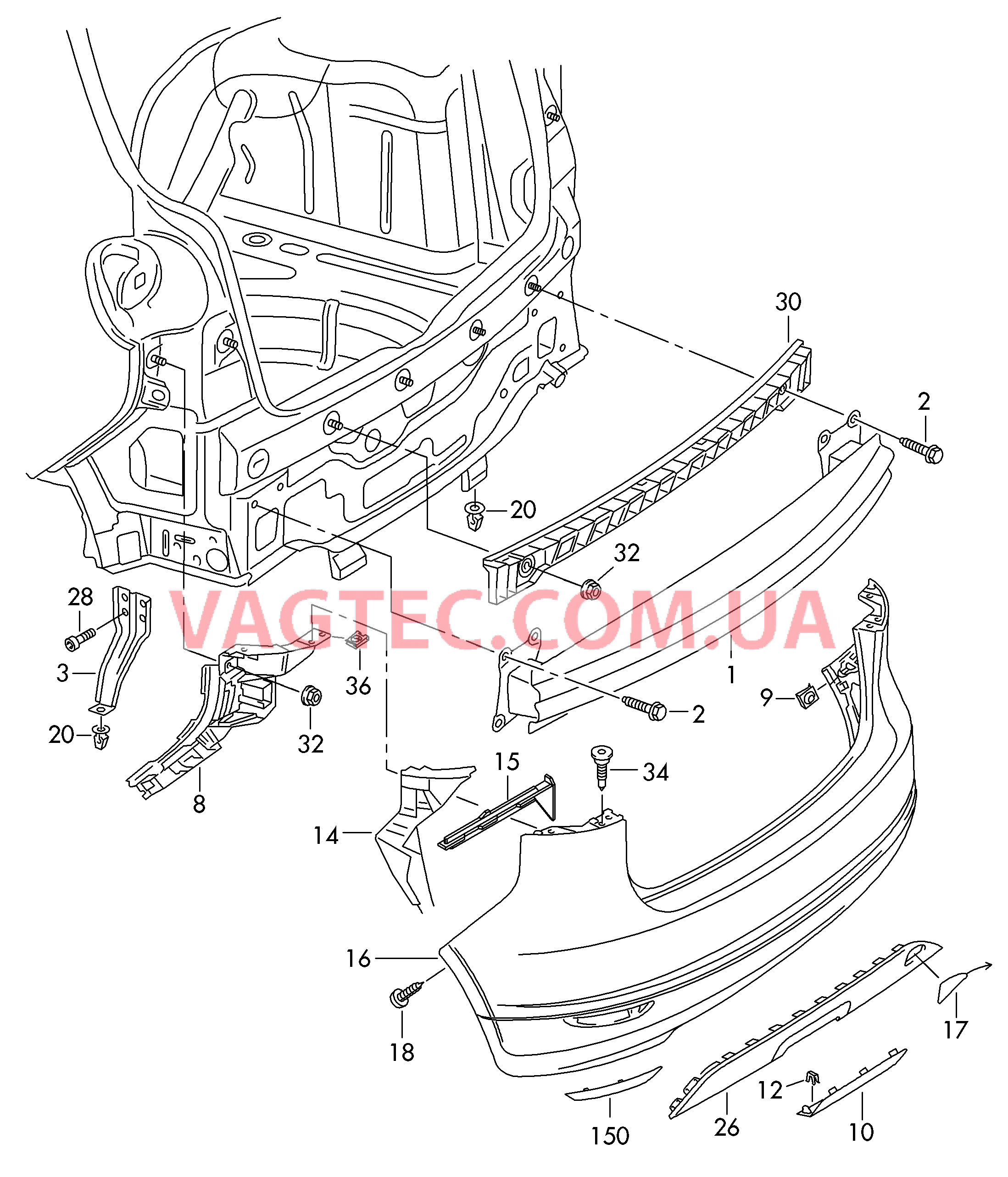 Бампер  для VOLKSWAGEN Golf.Plus 2012