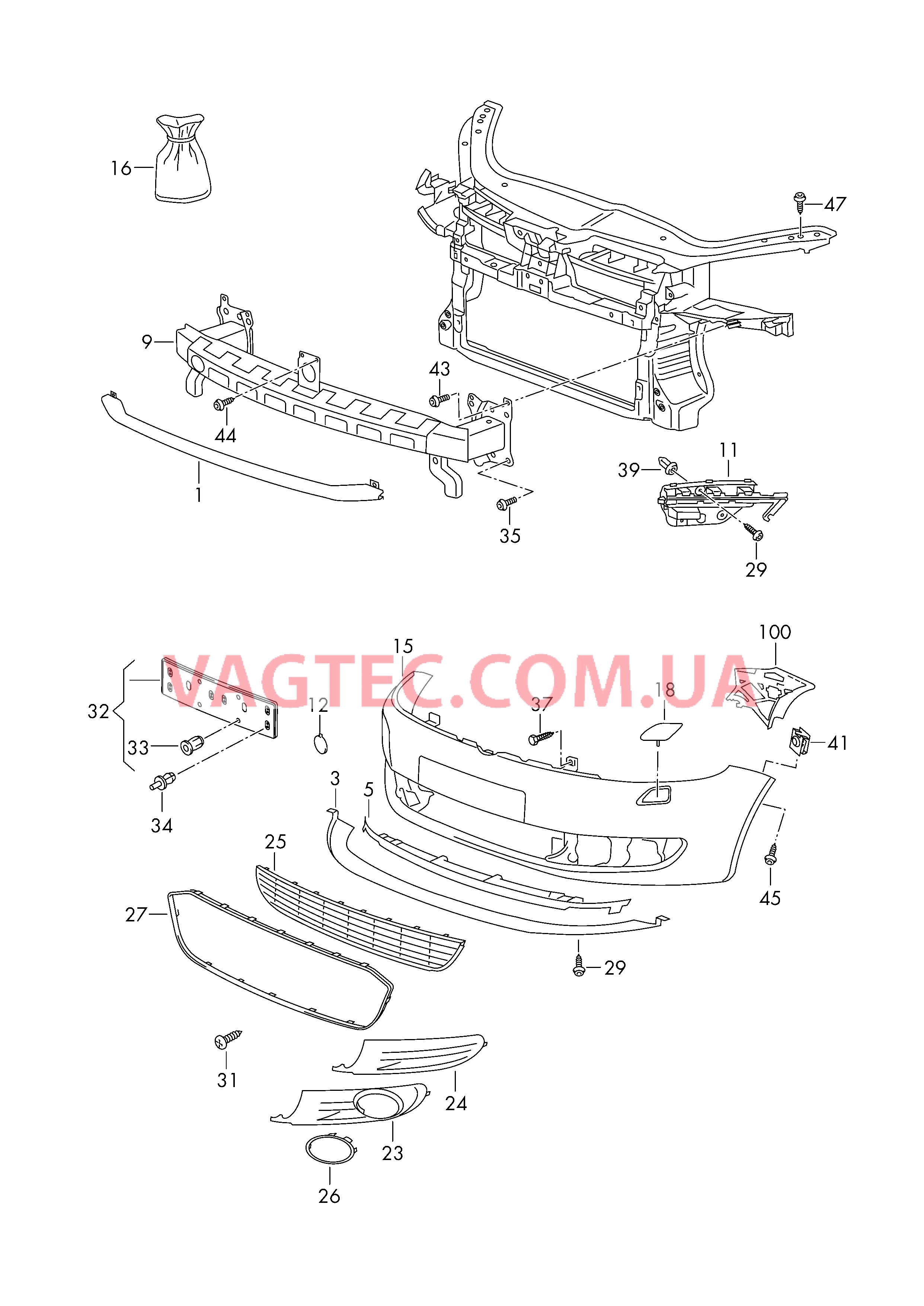 Бампер  для VOLKSWAGEN Golf.Plus 2014