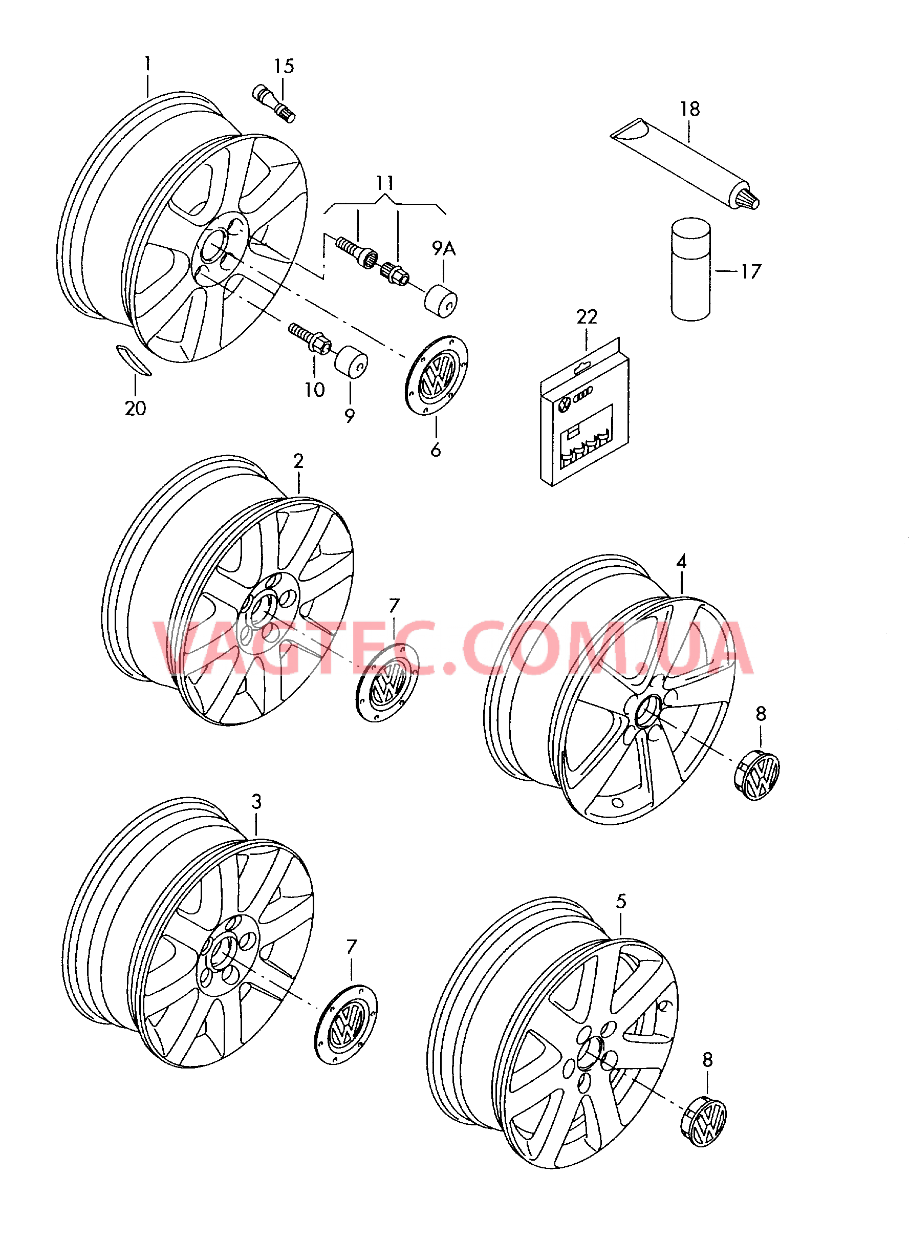 Алюминиевый диск Колпак колеса  для VOLKSWAGEN Golf.Plus 2007