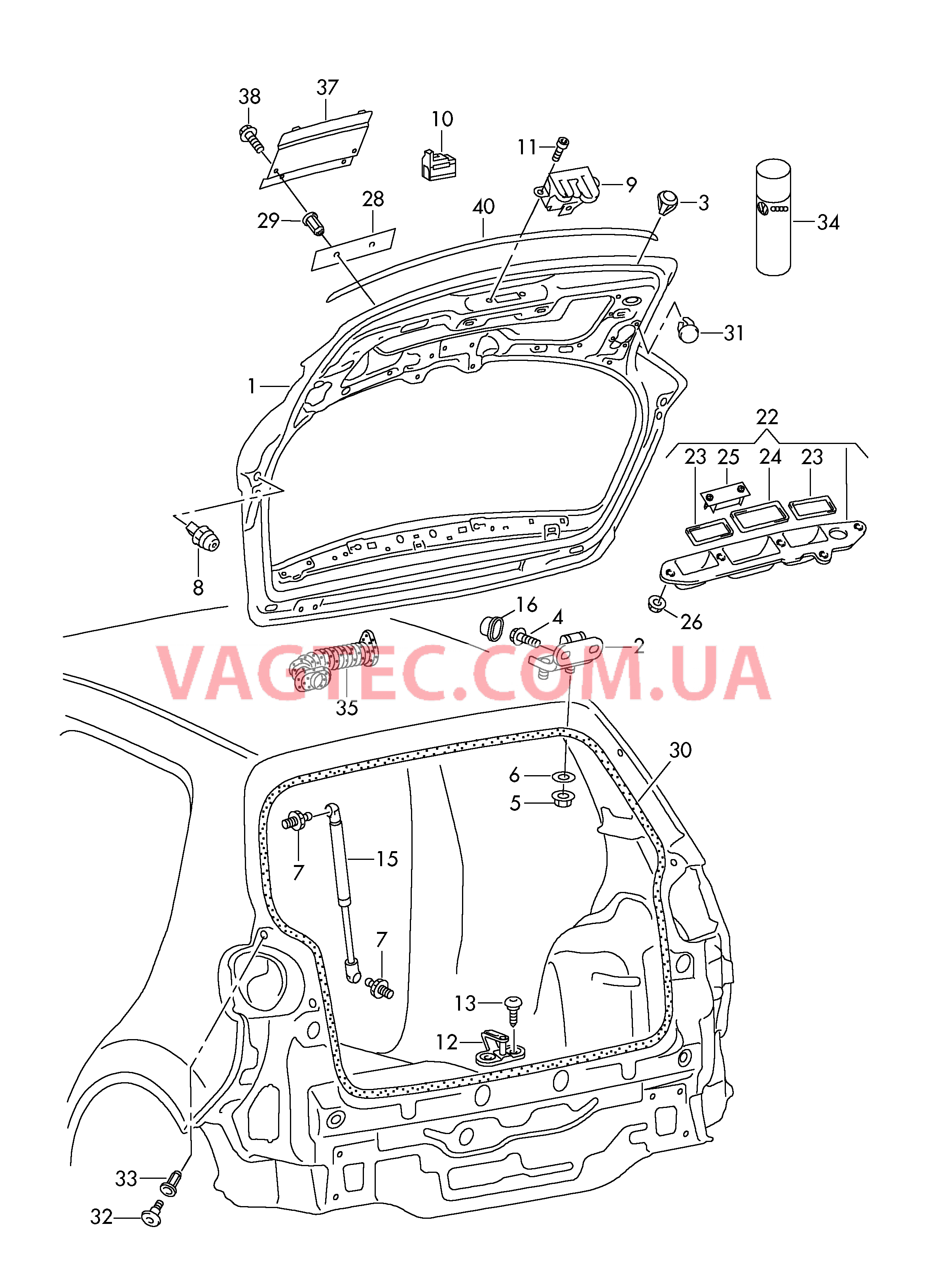 Крышка багажного отсека Замок  для VOLKSWAGEN Golf.Plus 2005