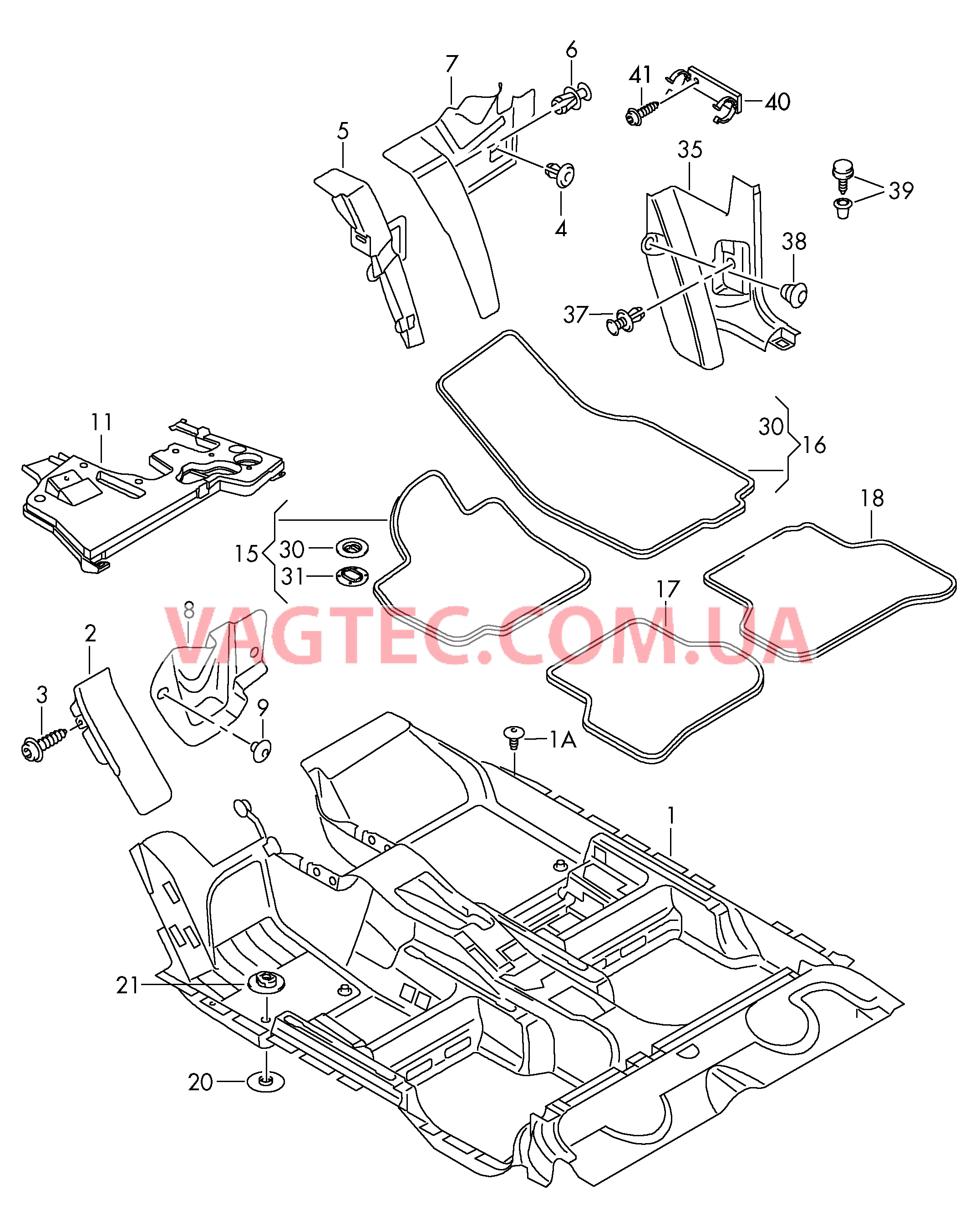 Коврики Облицовка стойки А Упор для ног Коврик  для VOLKSWAGEN Golf.Plus 2005