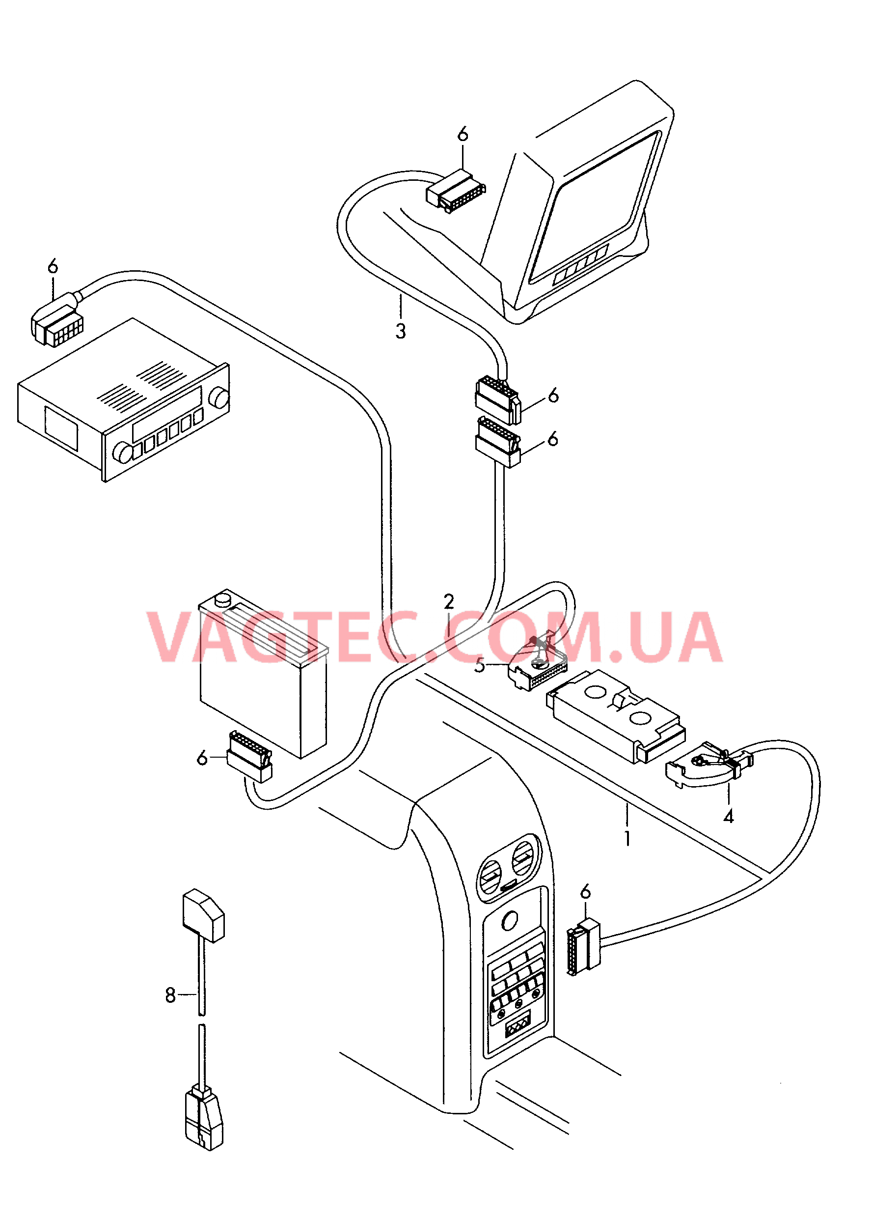 Жгут проводов для а/м с мультимедийным оборудованием  для VOLKSWAGEN Touran 2004