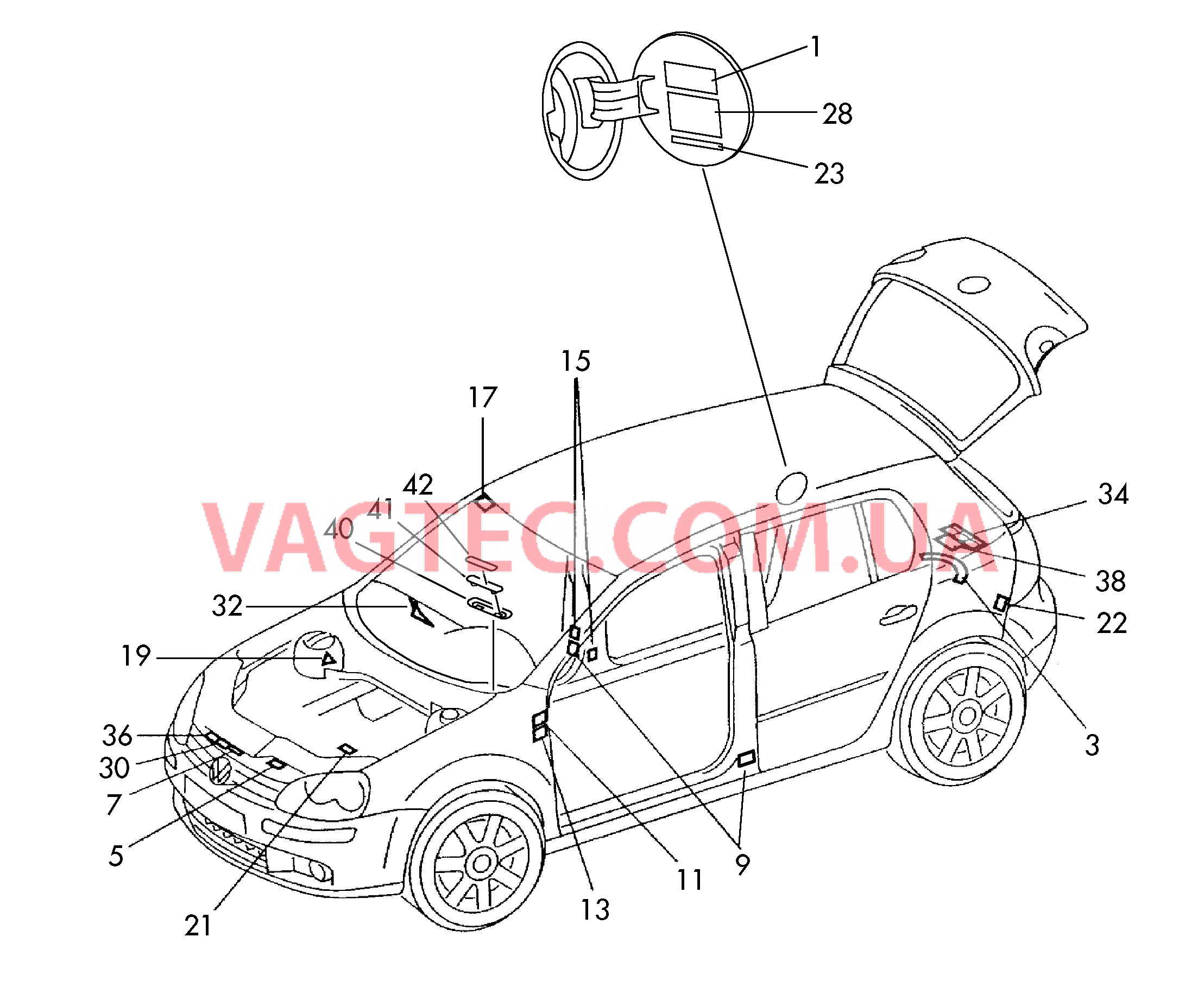 Таблички  для VOLKSWAGEN Golf.Plus 2014