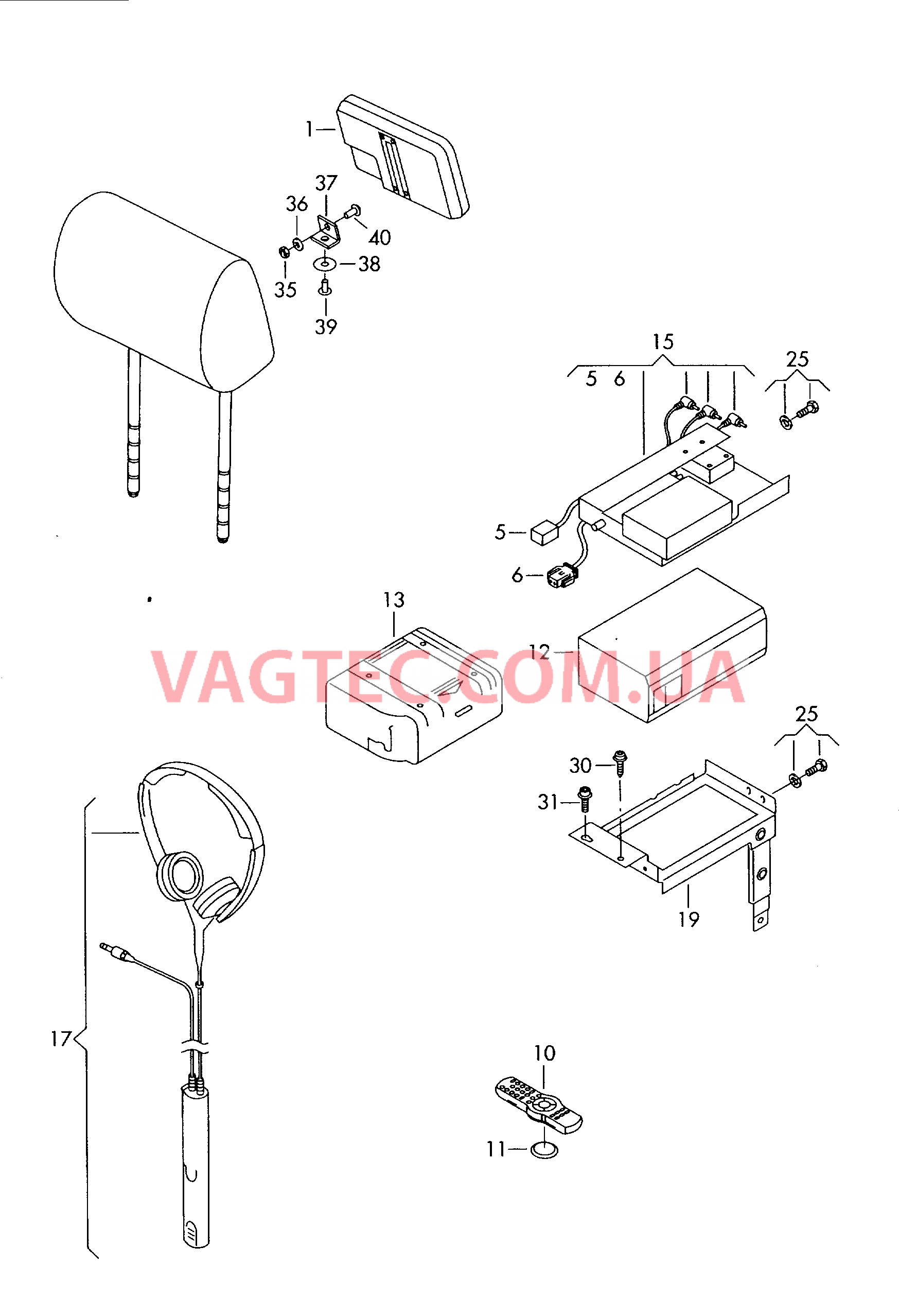 Электродетали для оснащения мультимедийным оборудовованием   F 3D-6-004 000>>*3D-6-010 000* для VOLKSWAGEN Phaeton 2003