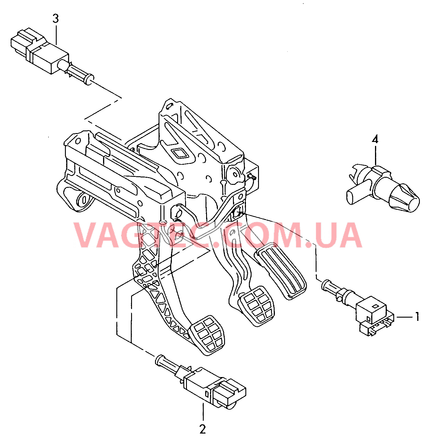 Выключатель на орг. ножн. упр. Пусковой механизм KICK-DOWN  для VOLKSWAGEN Phaeton 2006