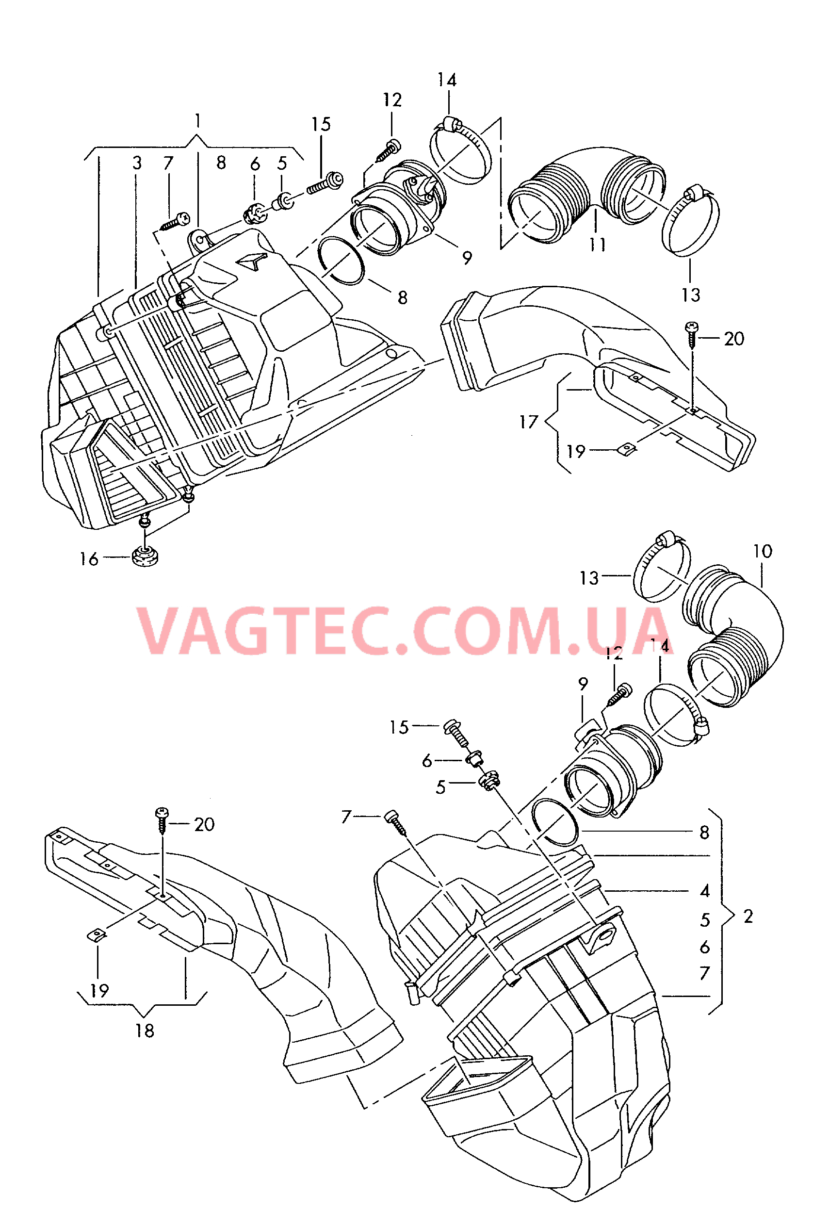 Возд. фильтр с сопутств. деталями   F             >> 3D-3-002 000* для VOLKSWAGEN Phaeton 2006