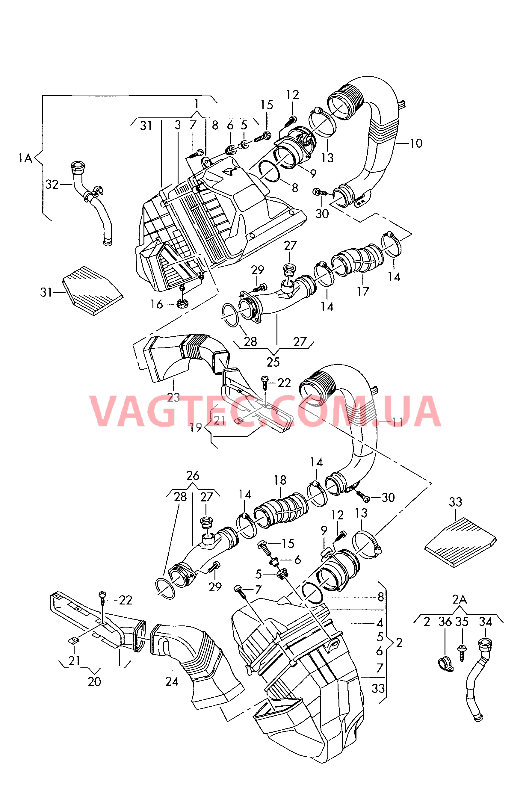 Возд. фильтр с сопутств. деталями  для VOLKSWAGEN Phaeton 2007