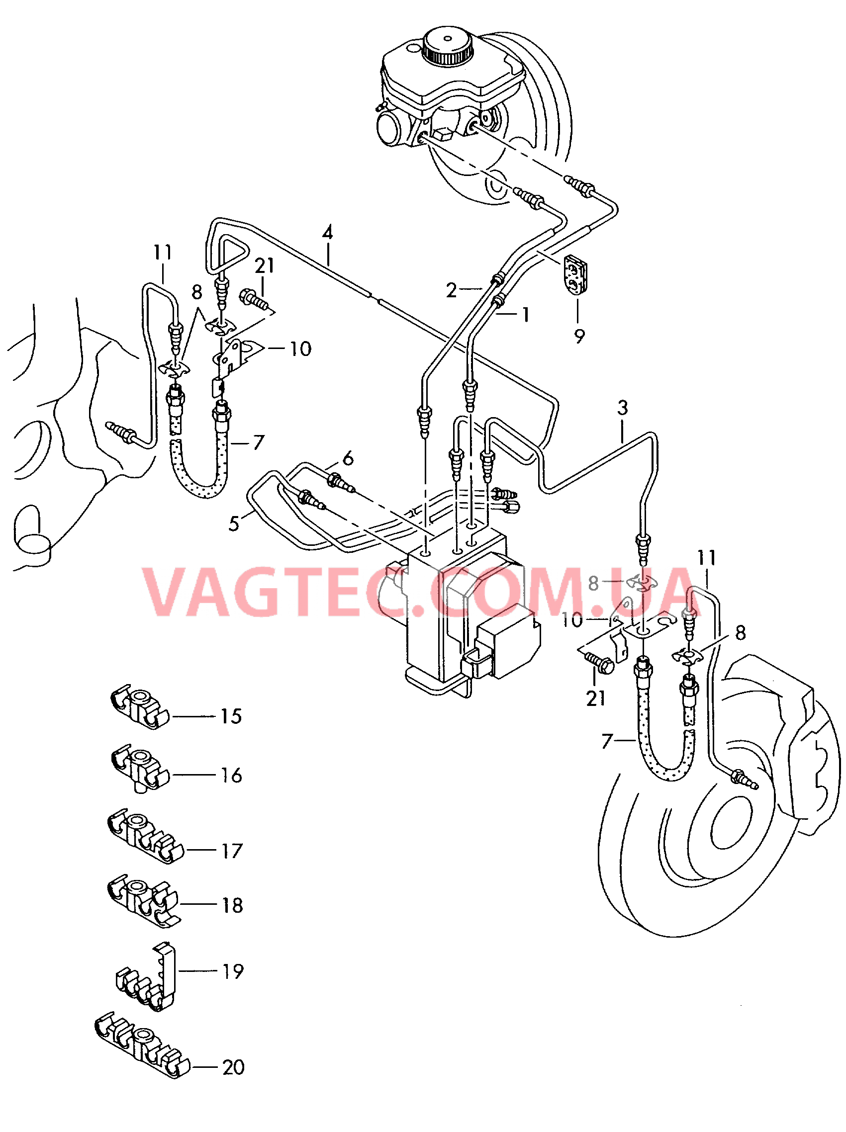 Тормозная трубка  F             >> 3D-3-005 500* для VOLKSWAGEN Phaeton 2004