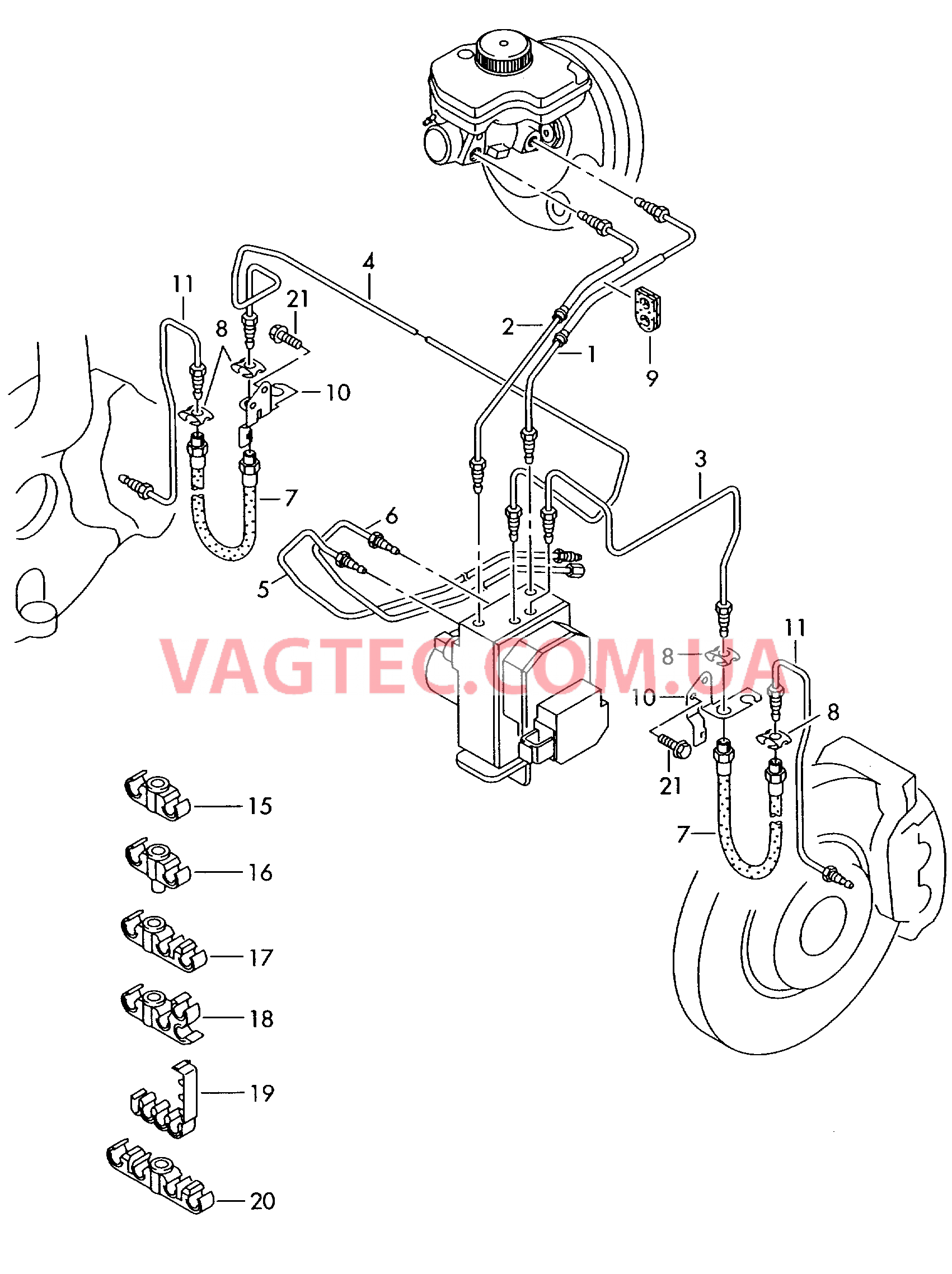 Тормозная трубка  F             >> 3D-3-005 500* для VOLKSWAGEN Phaeton 2006