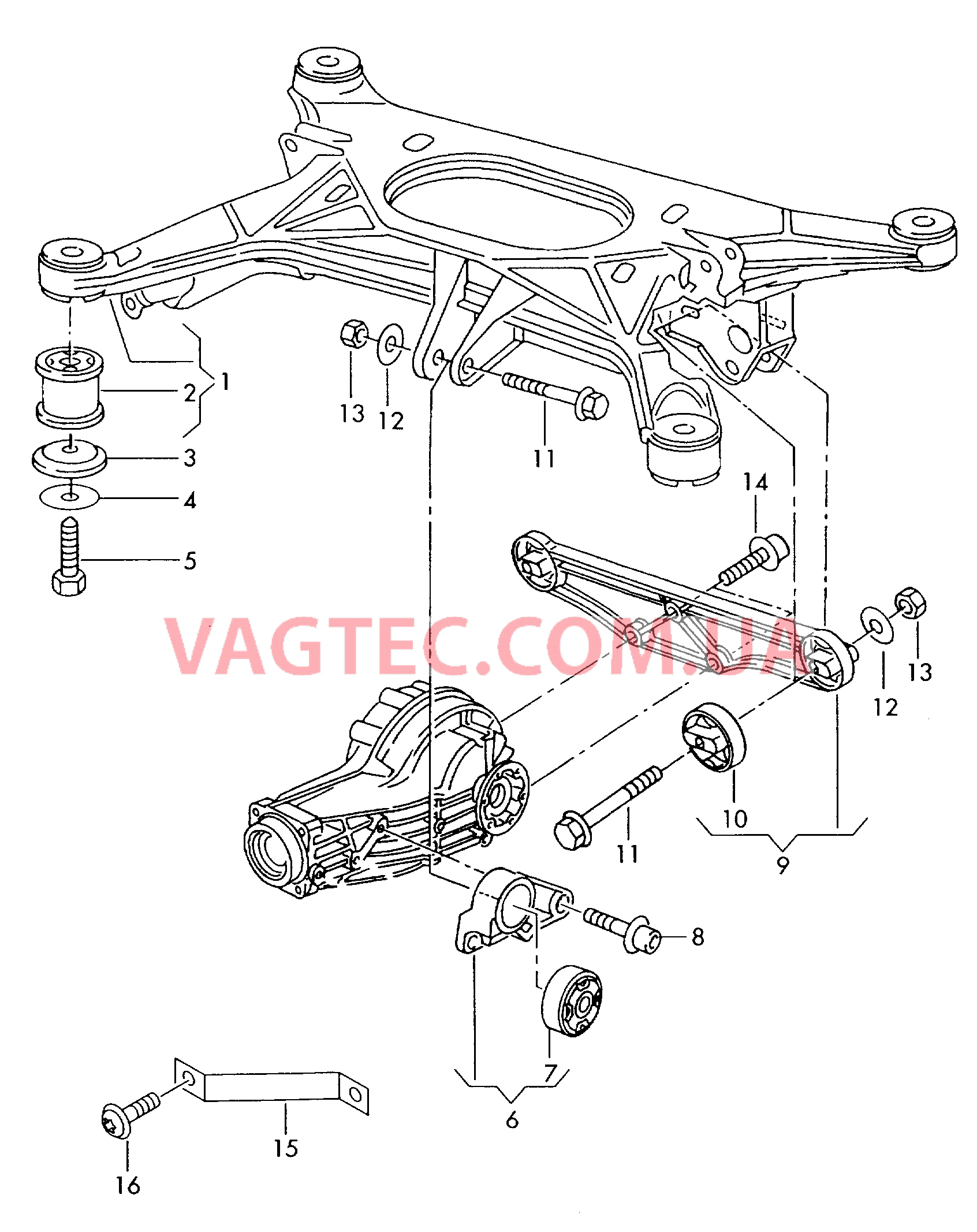 Подрамник Траверса Опора коробки передач  для VOLKSWAGEN Phaeton 2009-1